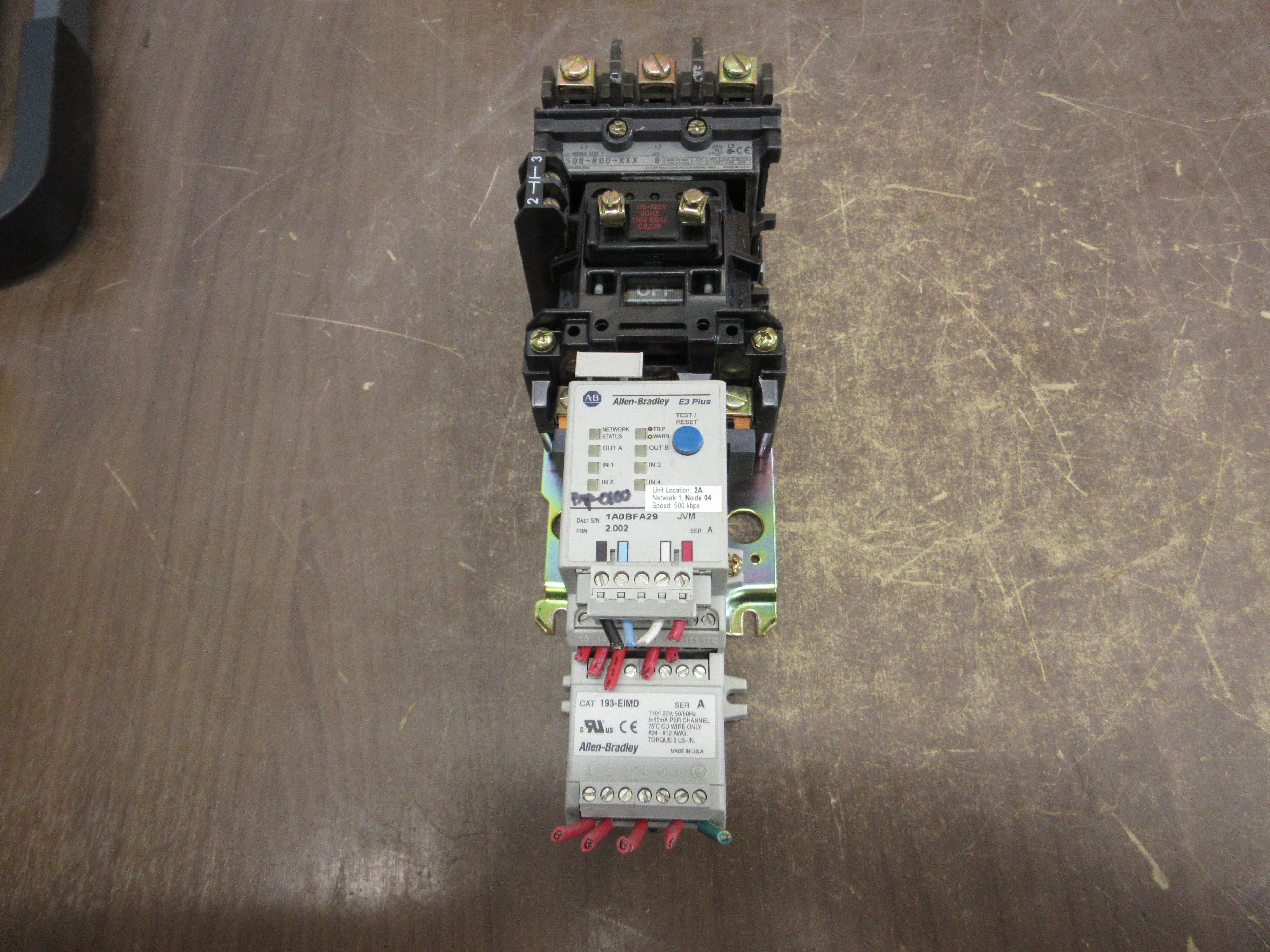 Allen-Bradley Size 1 Starter 509-BOD-XXX / 592-EC2CC 115-120V Coil Trip: 5-25A