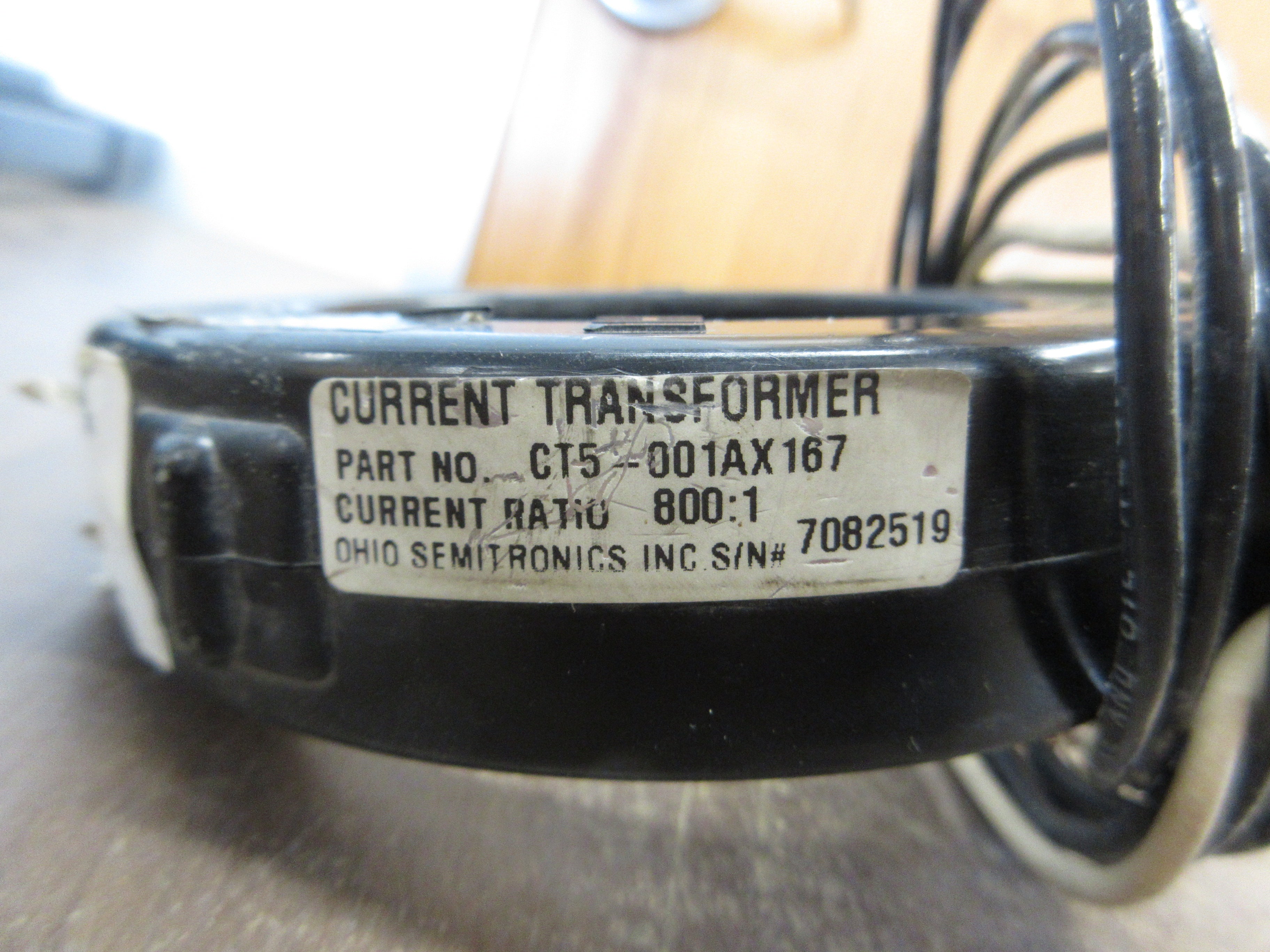Ohio Semitronics Current Transformer CT5-001AX167 Ratio 800:1A Used