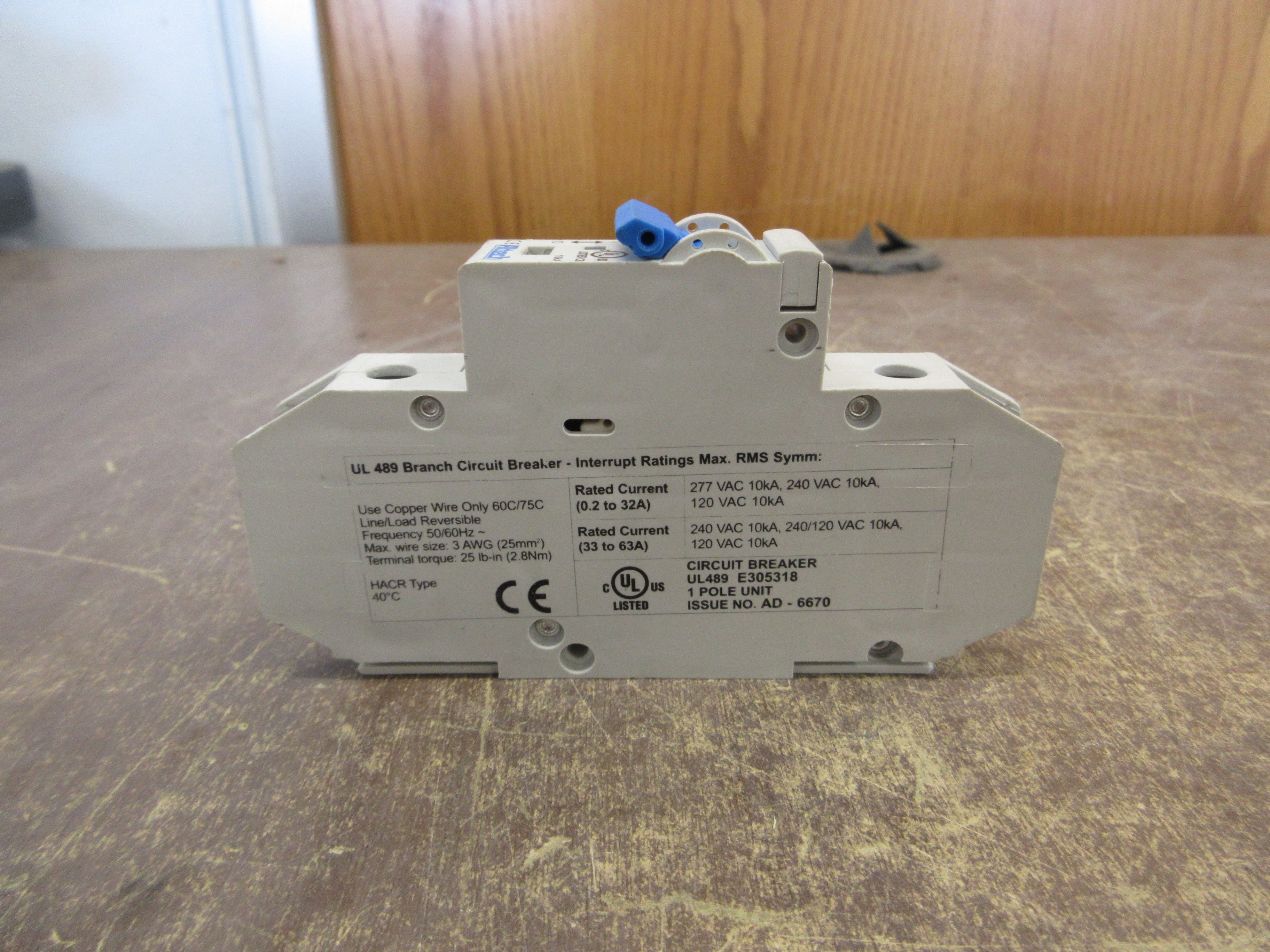 Altech Circuit Breaker D20 277V 20A 1P *Lot of 2* Used