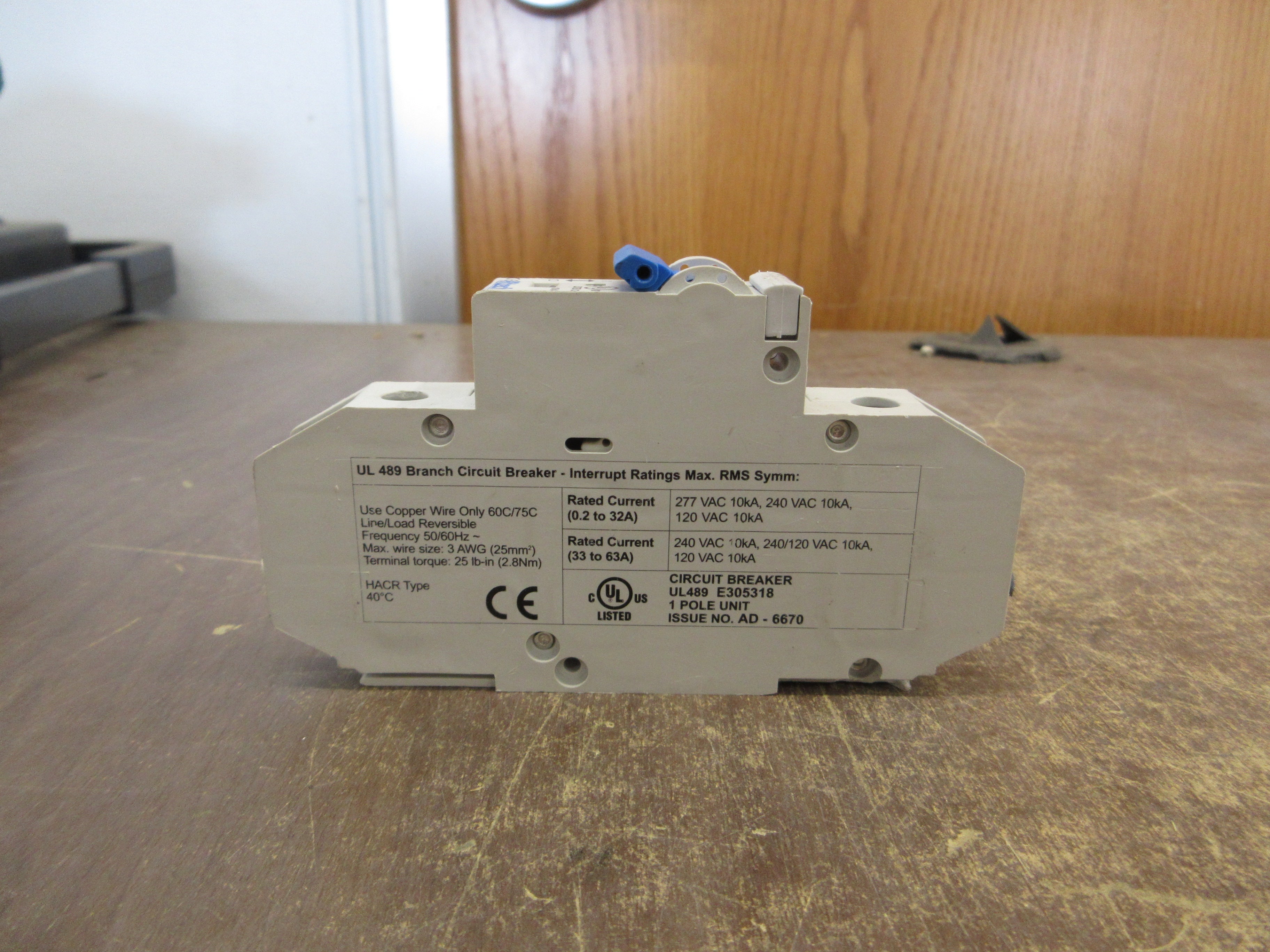Altech Circuit Breaker D20 277V 20A 1P *Lot of 2* *Chipped Din Rail Mount* Used