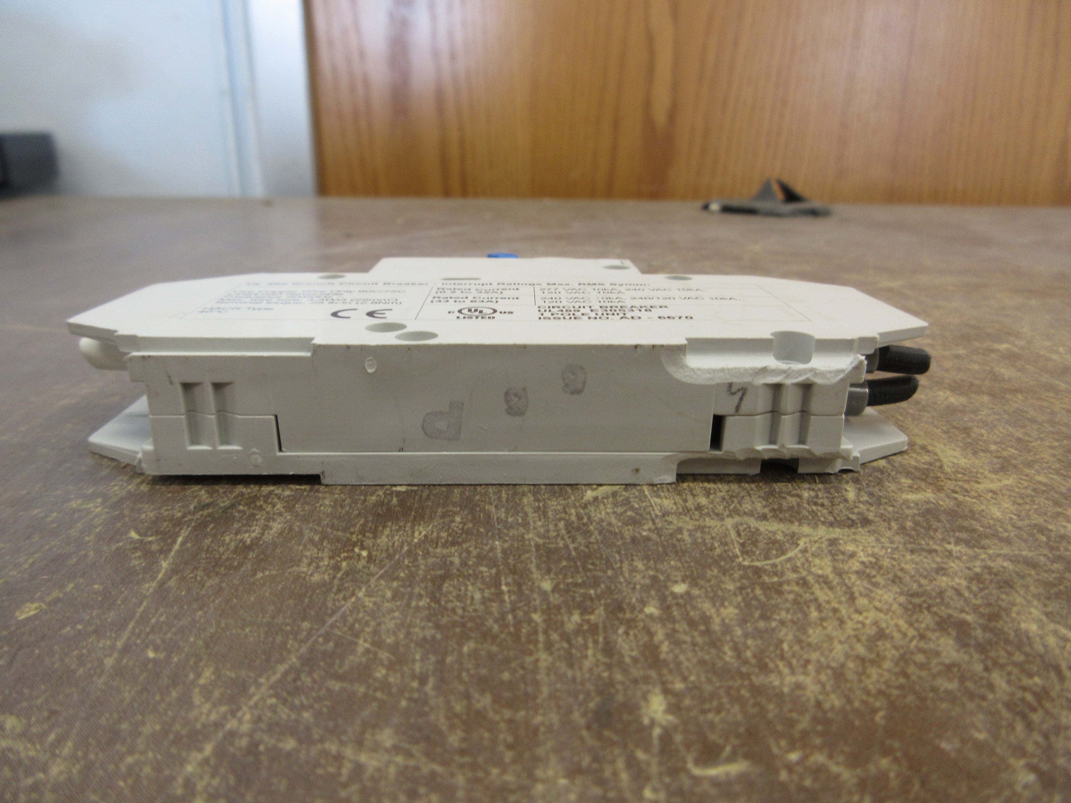 Altech Circuit Breaker D20 277V 20A 1P *Lot of 2* *Chipped Din Rail Mount* Used