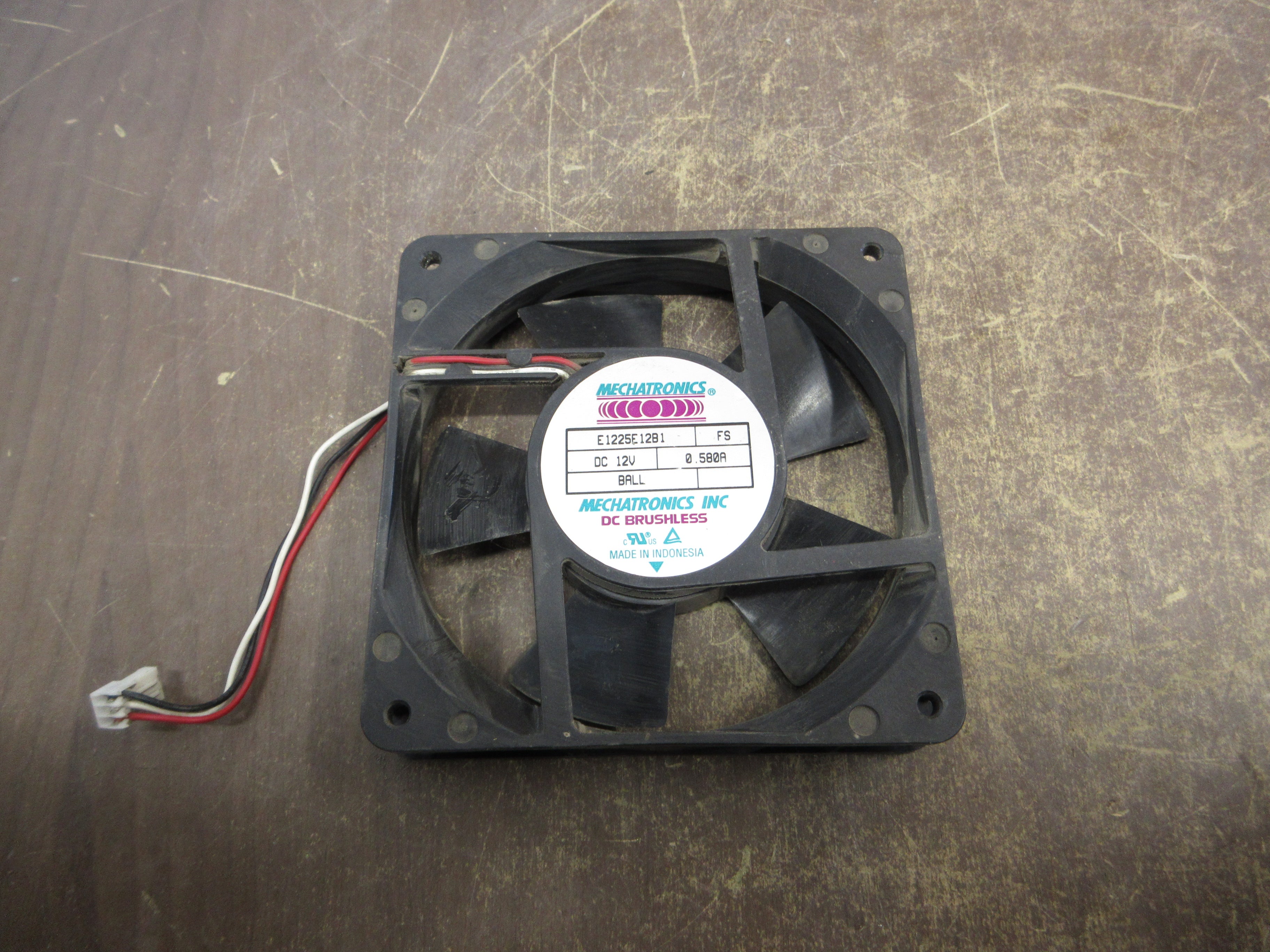 Mechatronics Axial Fan E1225E12B1 12VDC 0.580A Used