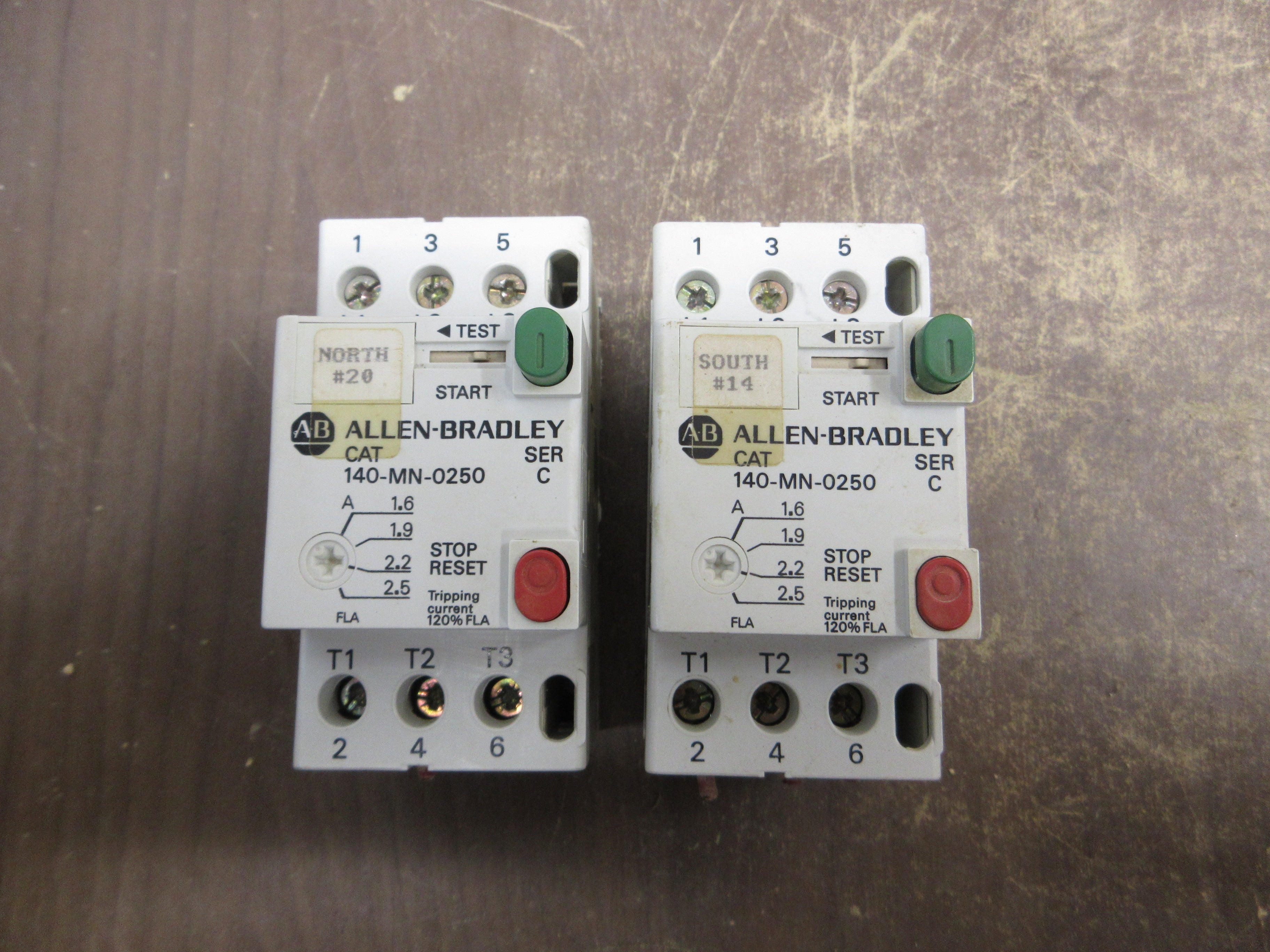 Allen Bradley Manual Starter 140-MN-0250 1.6-2.5A Range 600V *Lot of 2* Used