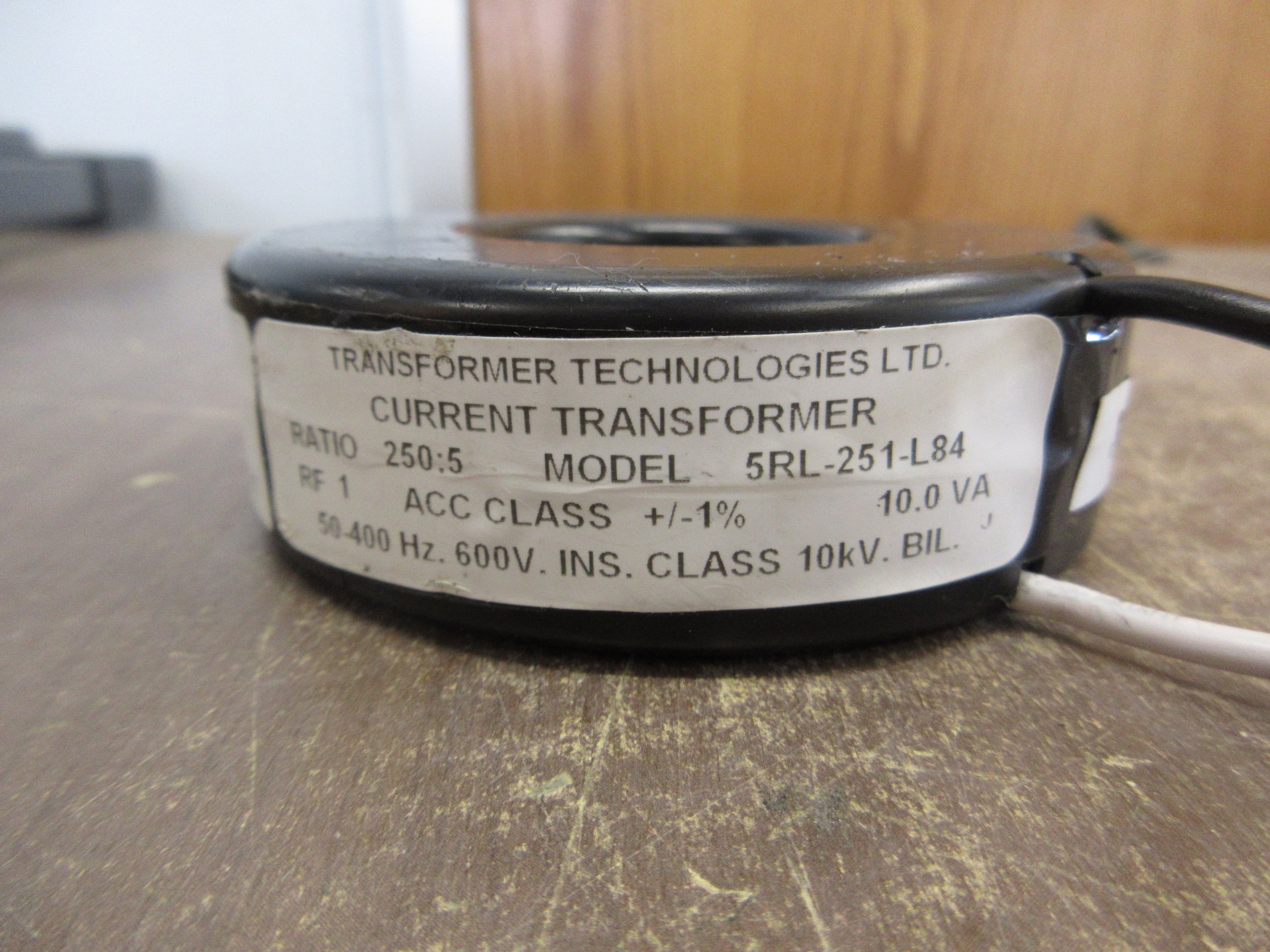 Transformer Technologies Current Transformer 5RL-251-L84 Ratio 250:5A 600V Used