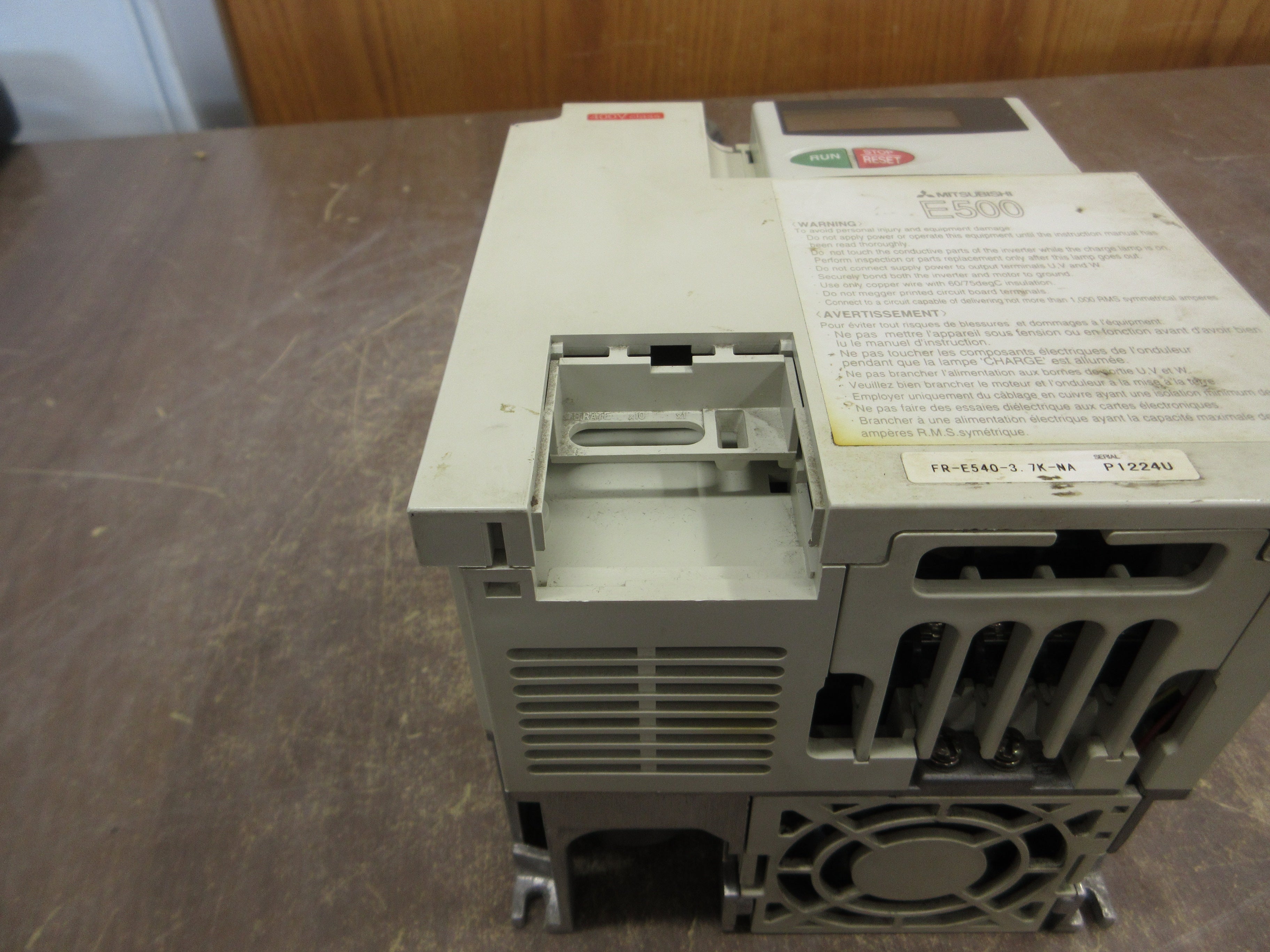 Mitsubishi E500 AC Drive FR-E540-1.5K-NA 2HP 3Ph w/ Keypad Used
