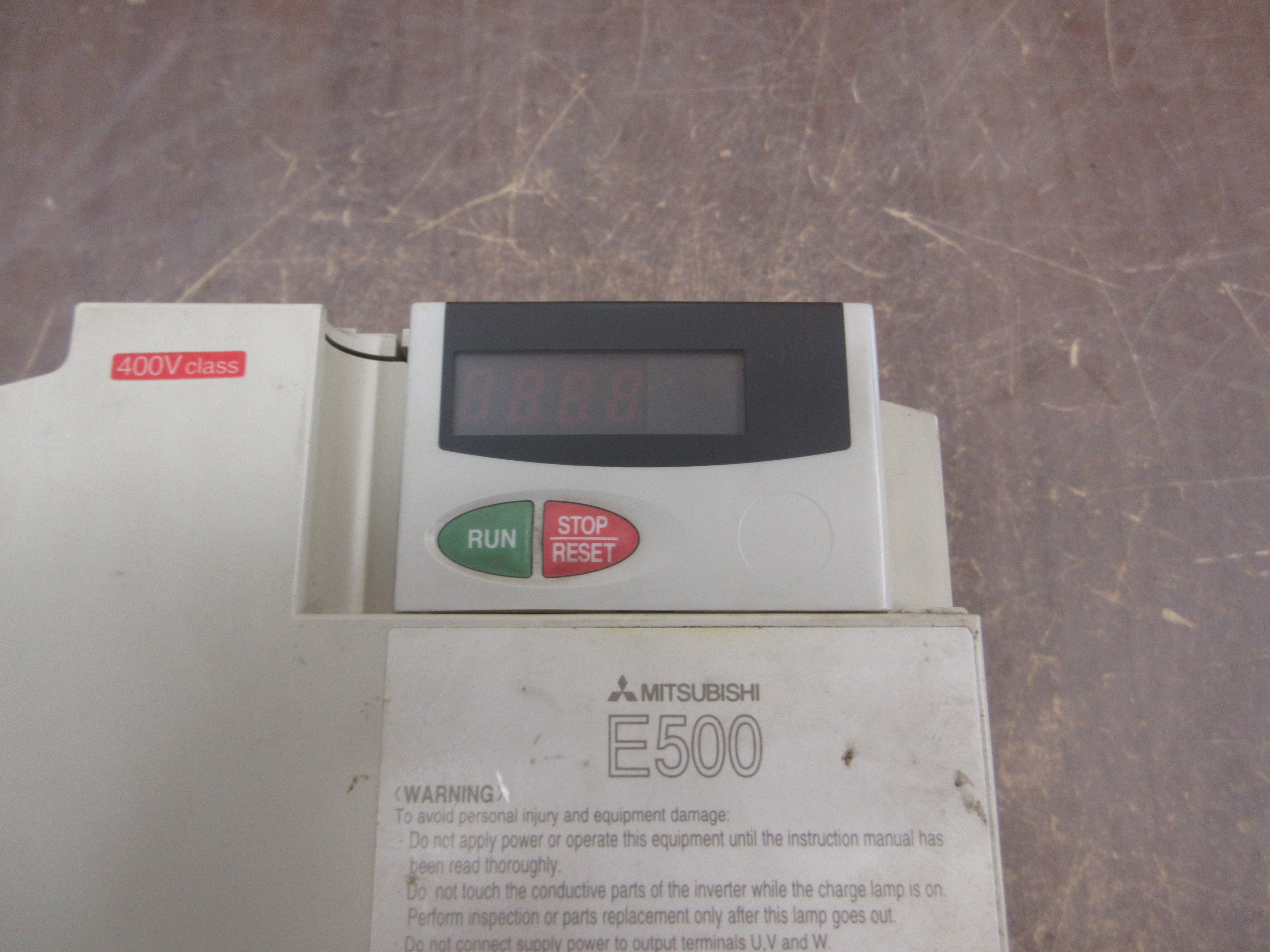 Mitsubishi E500 AC Drive FR-E540-1.5K-NA 2HP 3Ph w/ Keypad Used