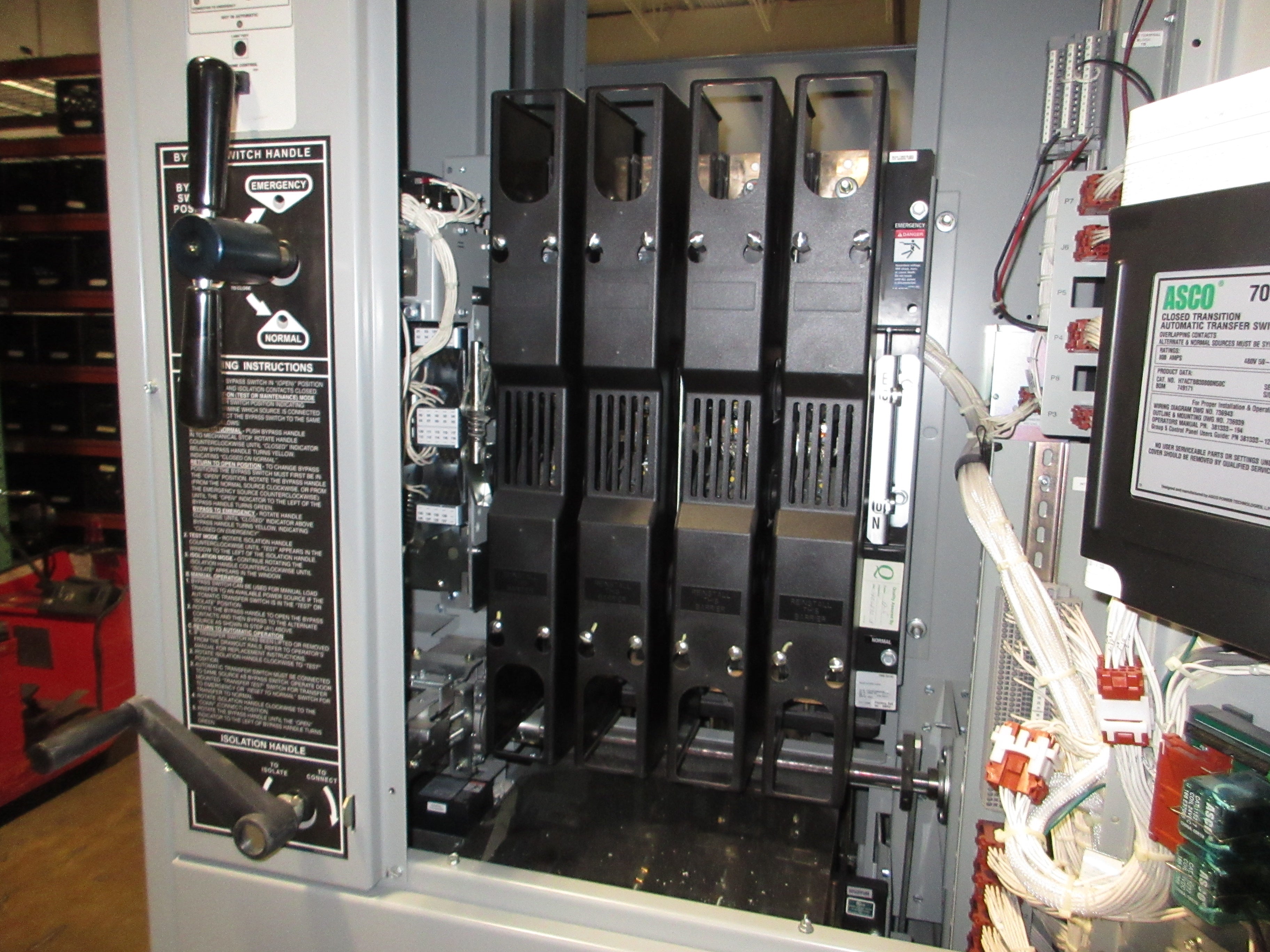 Asco 7000 Series Automatic Transfer Switch w/ Bypass H7ACTBB30800N50C 800A Used