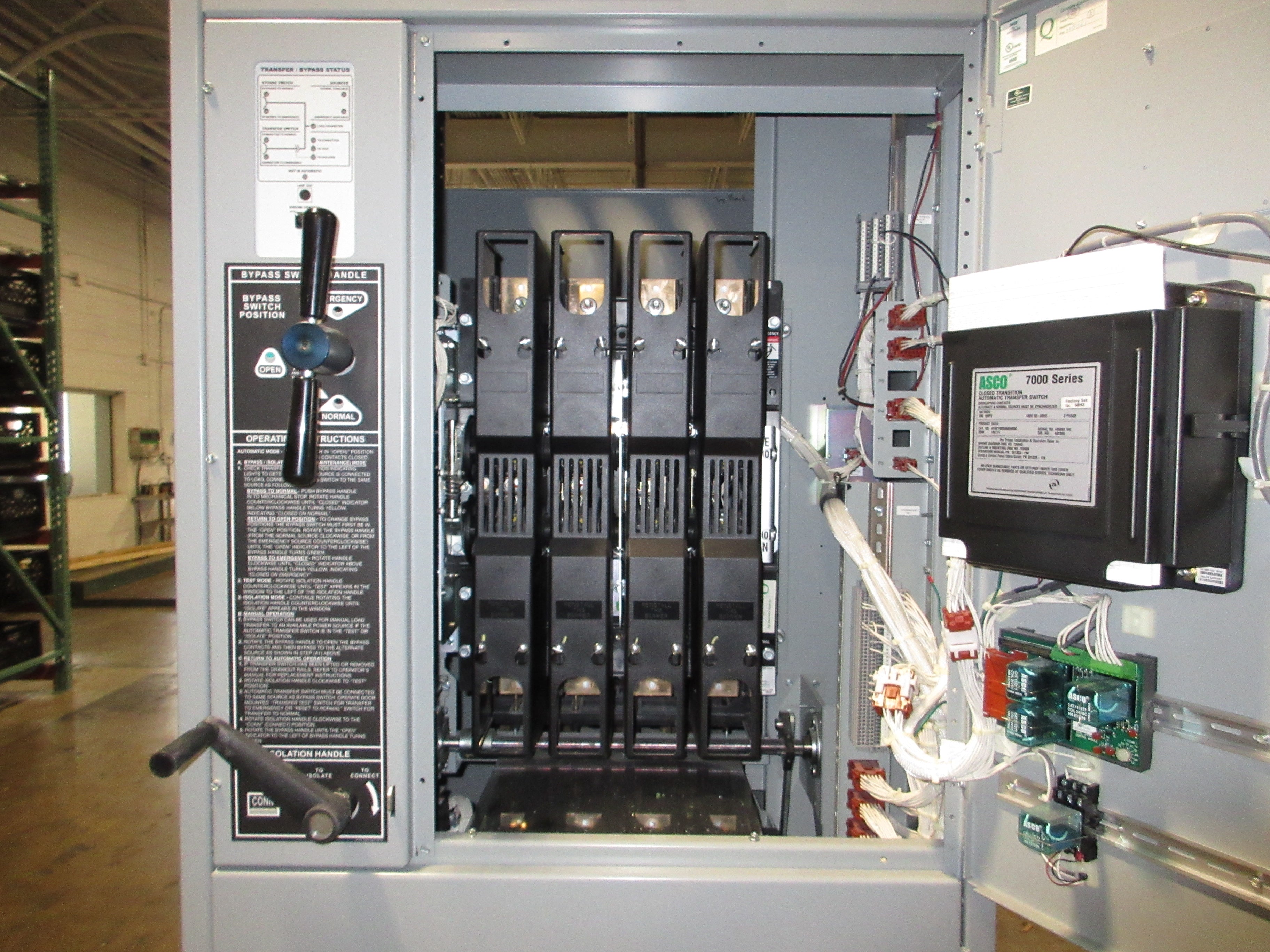 Asco 7000 Series Automatic Transfer Switch w/ Bypass H7ACTBB30800N50C 800A Used