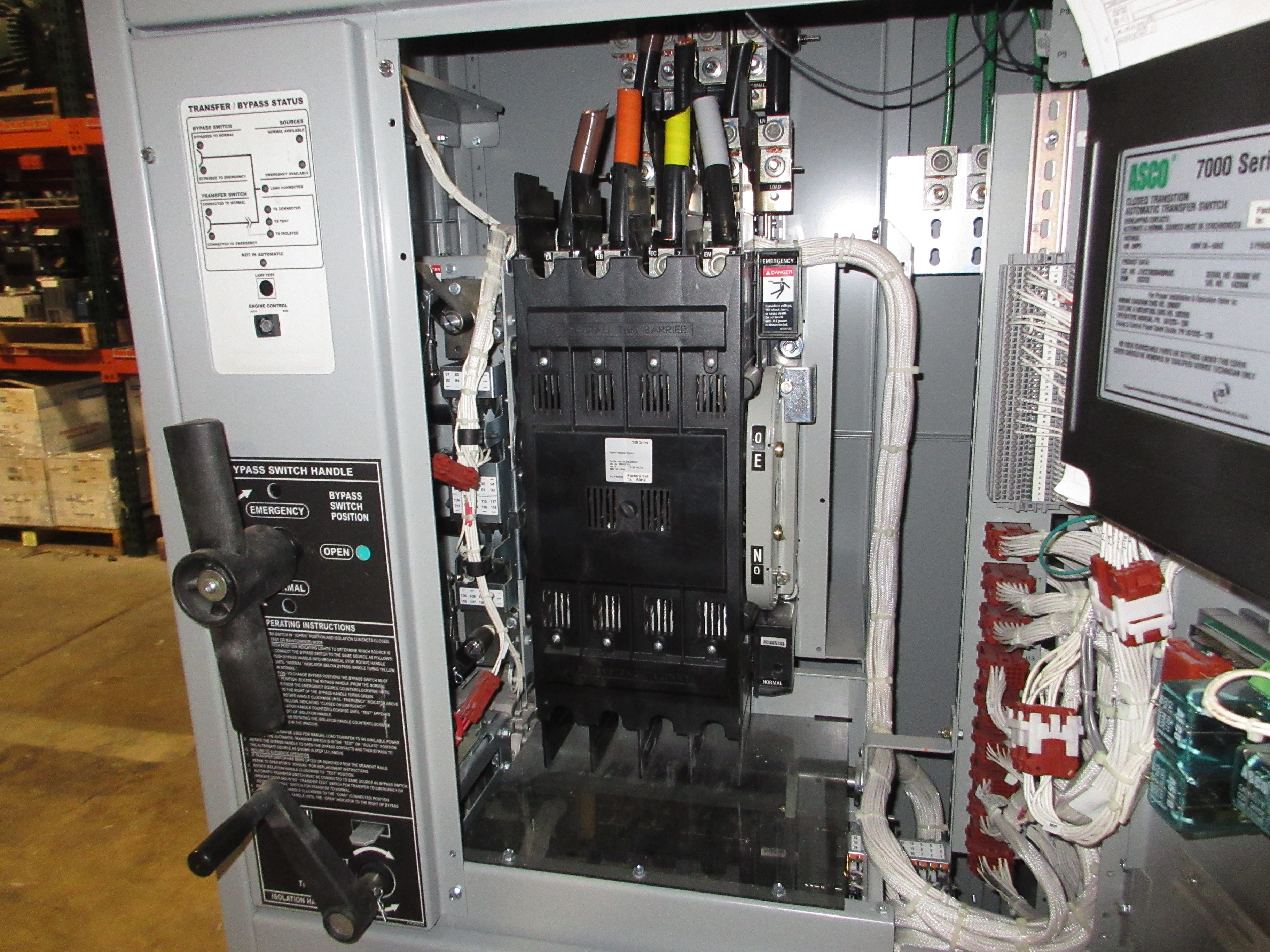 Asco 7000 Series Automatic Transfer Switch w/ Bypass J7ACTBB30400N50C 400A Used