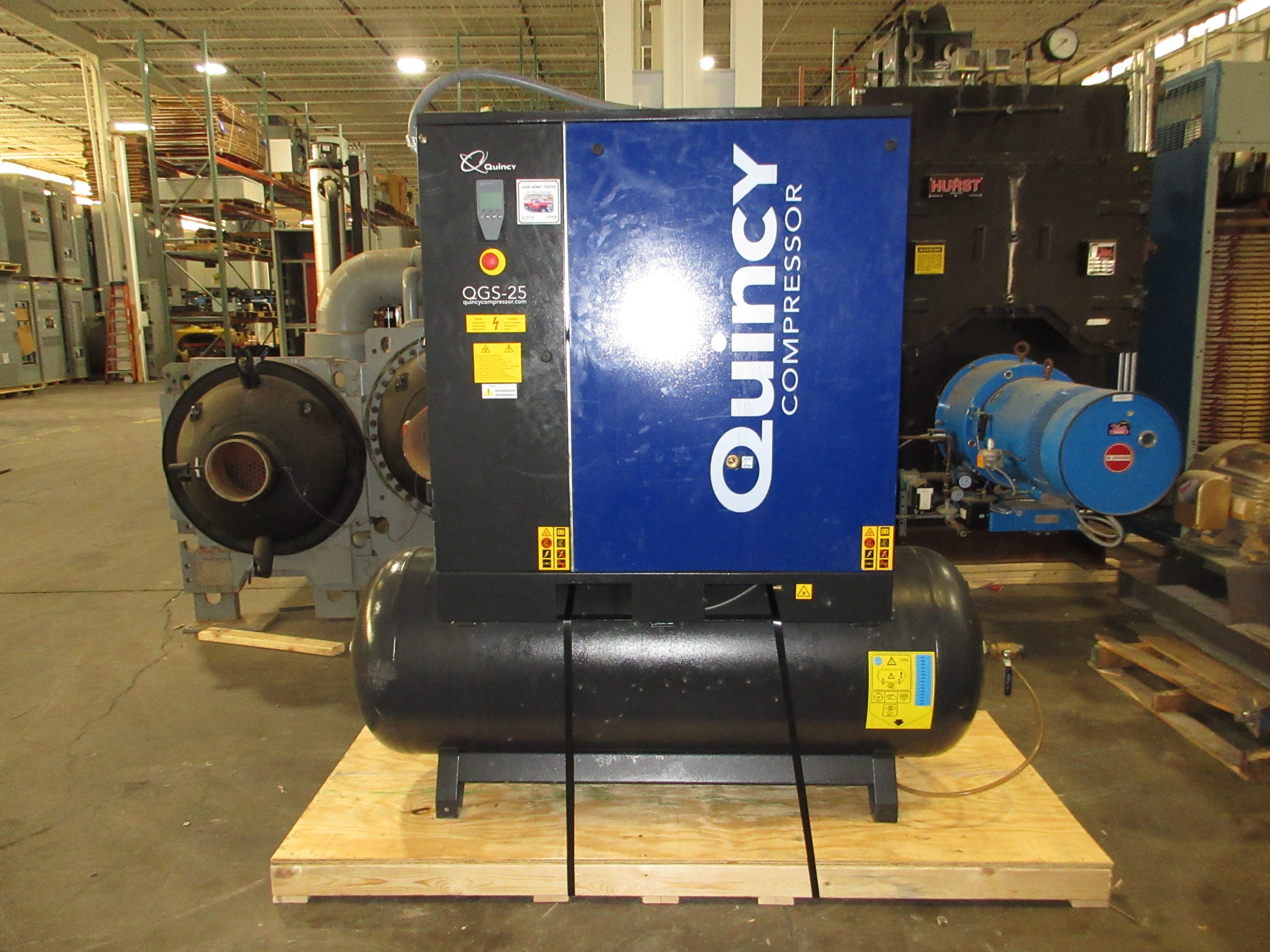 Quincy Rotary Screw Air Compressor QGS 25 25HP 460V 3Ph 60Hz 125PSIG Used