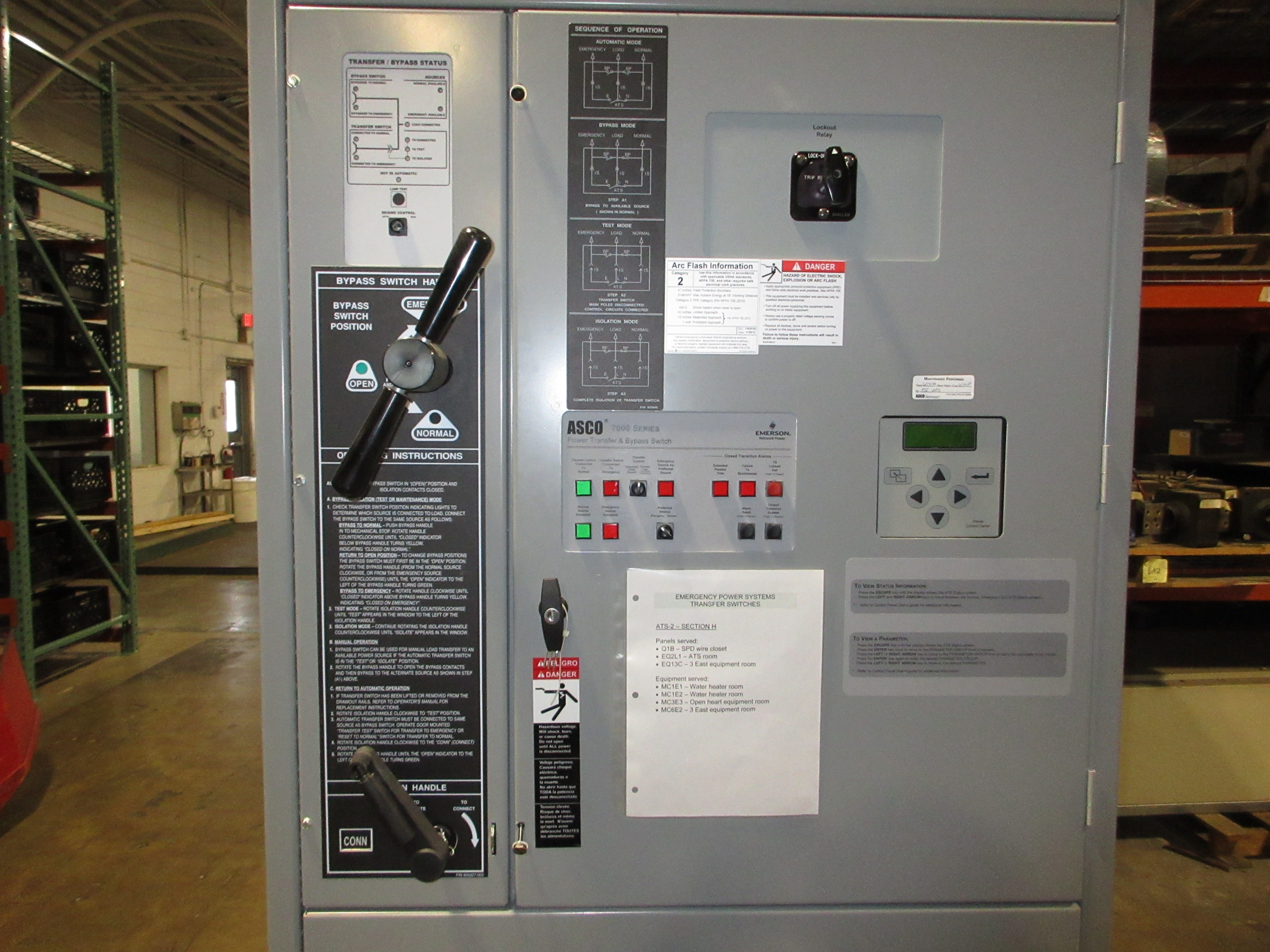 Asco 7000 Series Automatic Transfer Switch w/ Bypass H7ACTBA30800N5XC 800A Used