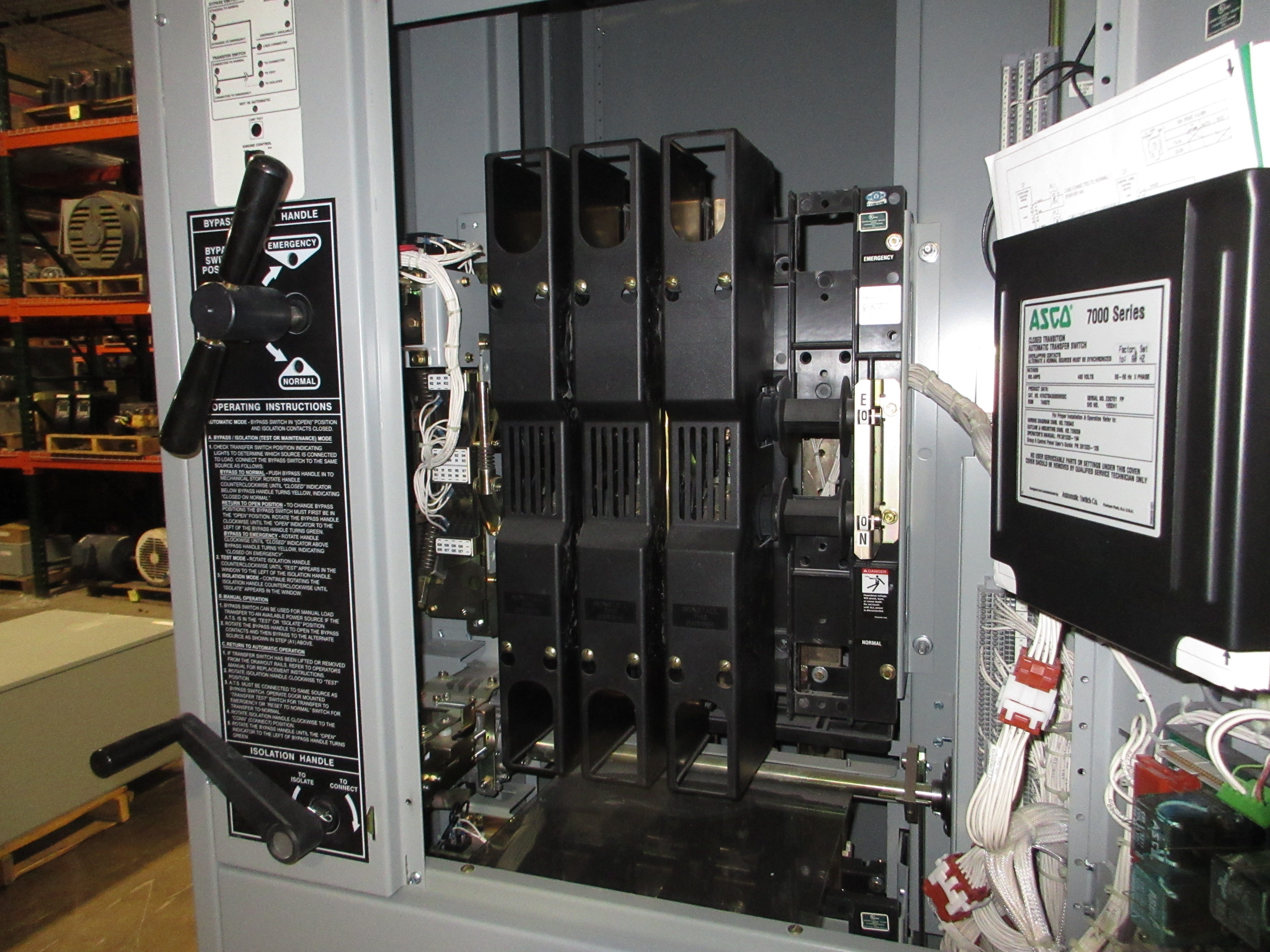 Asco 7000 Series Automatic Transfer Switch w/ Bypass H7ACTBA30800N50C 800A Used