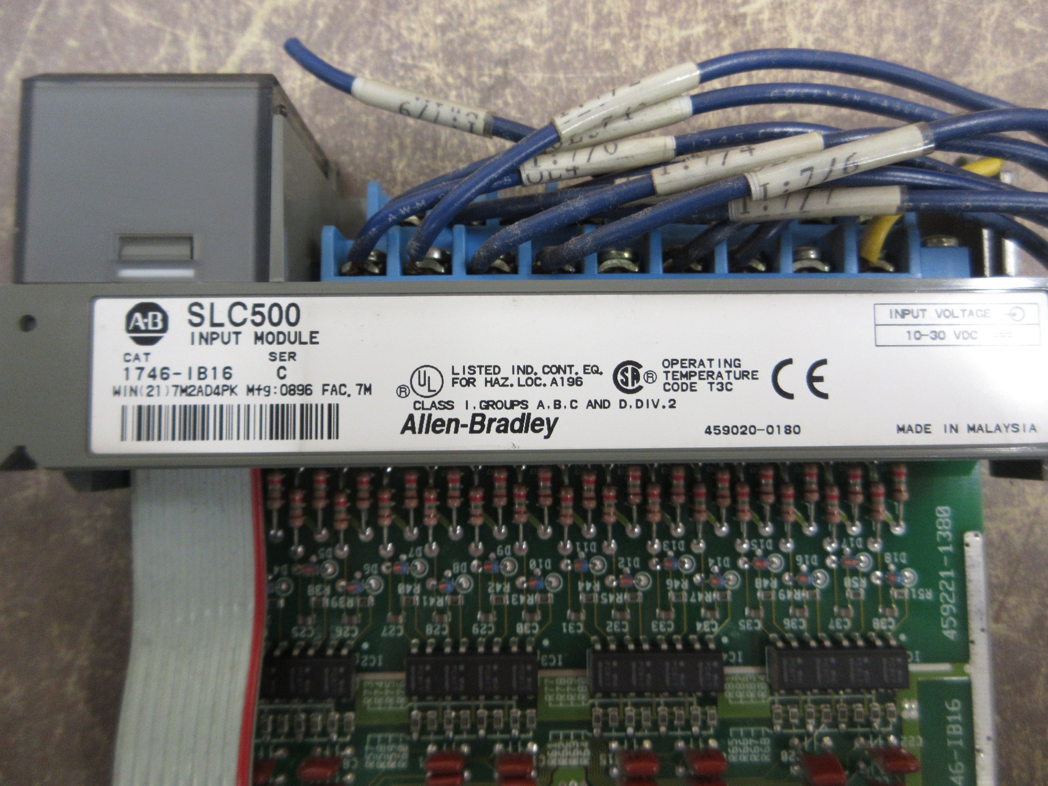 Allen-Bradley SLC 500 Input Module 1746-IB16 Series C 10-30 VDC Used