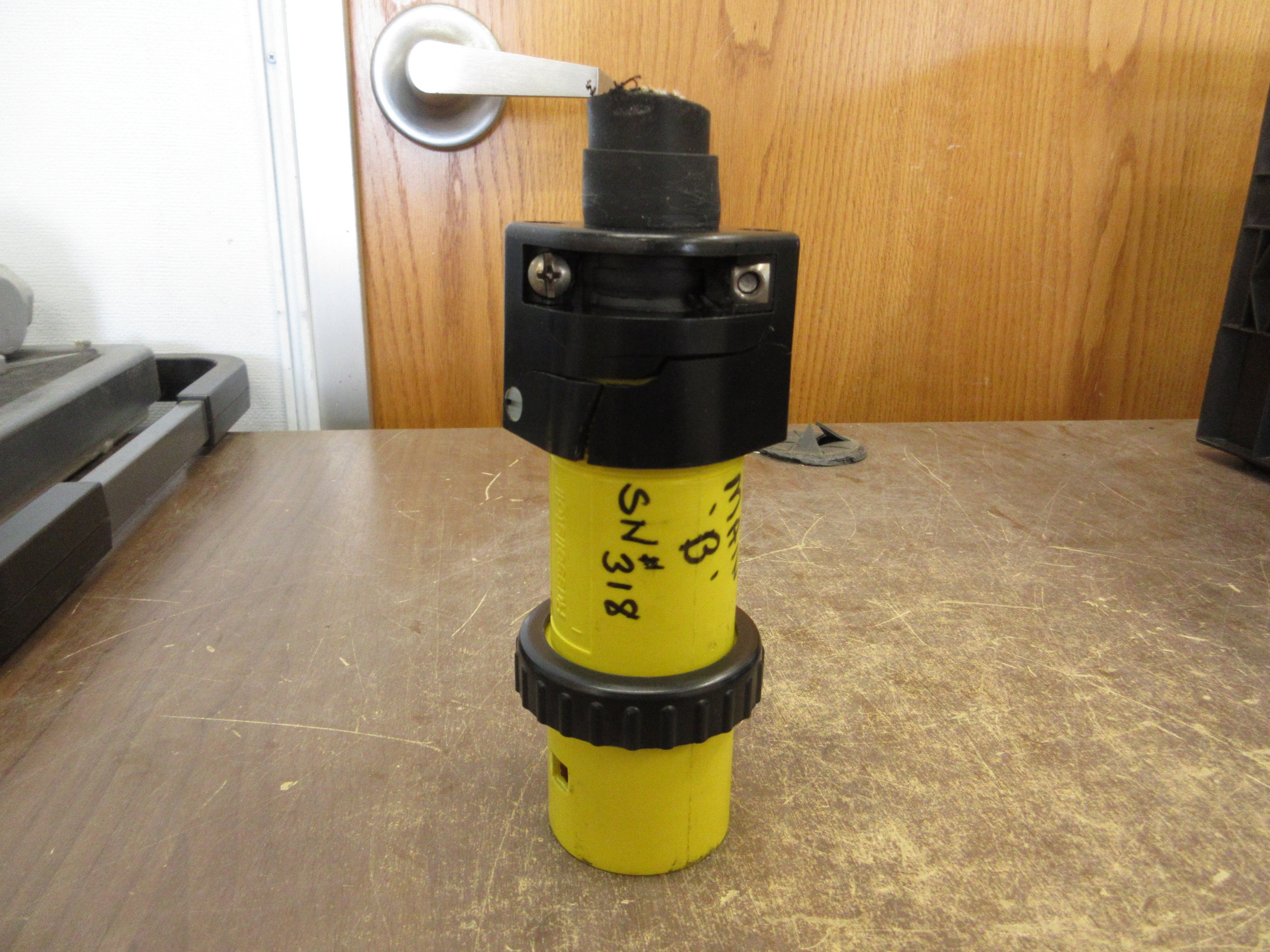 Russellstoll Plug 9P5U2T/1000 50A 250V 4W *Broken Base* Used