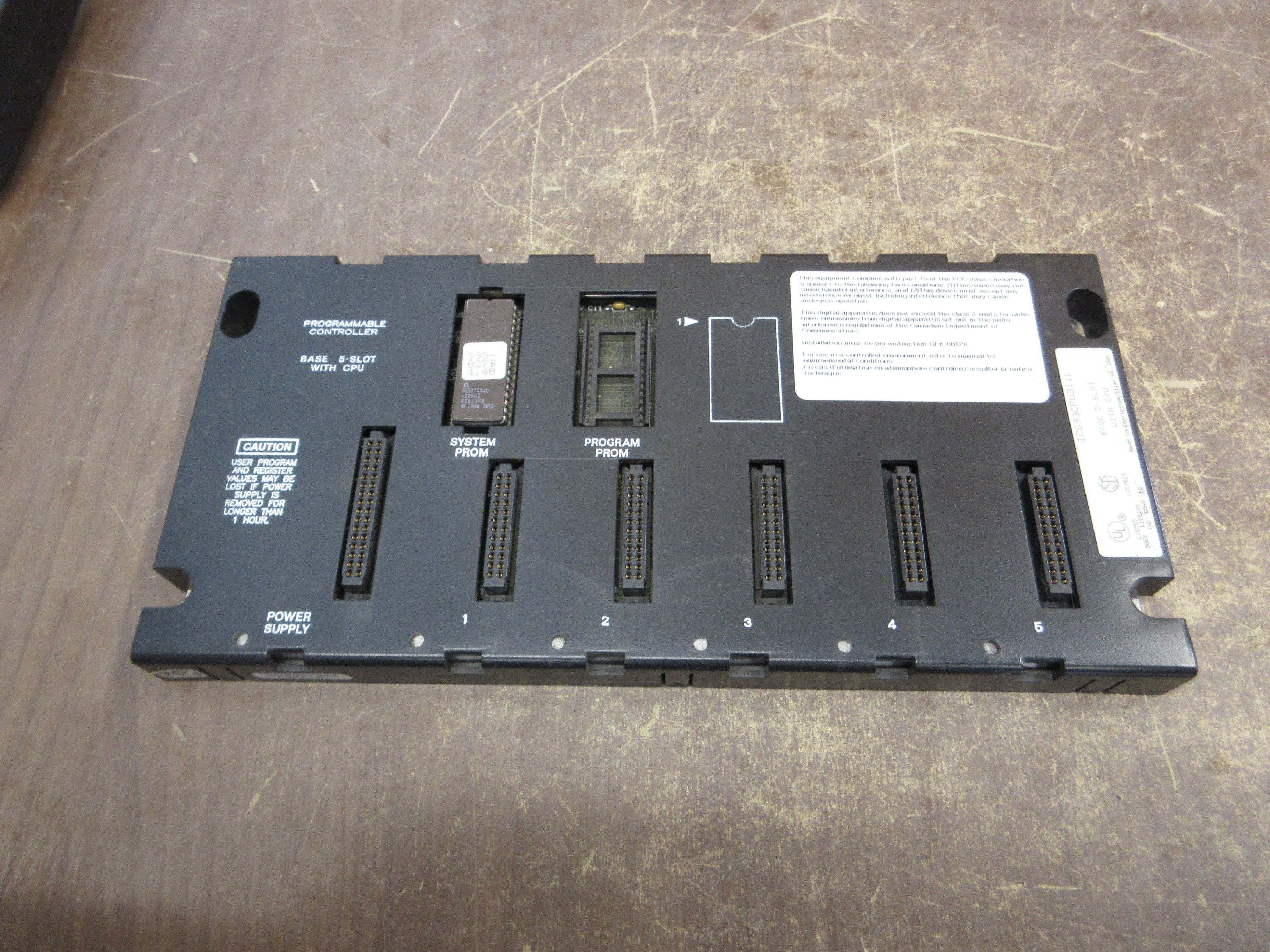 GE Fanuc 5-Slot Base w/ CPU IC693CPU311L Used