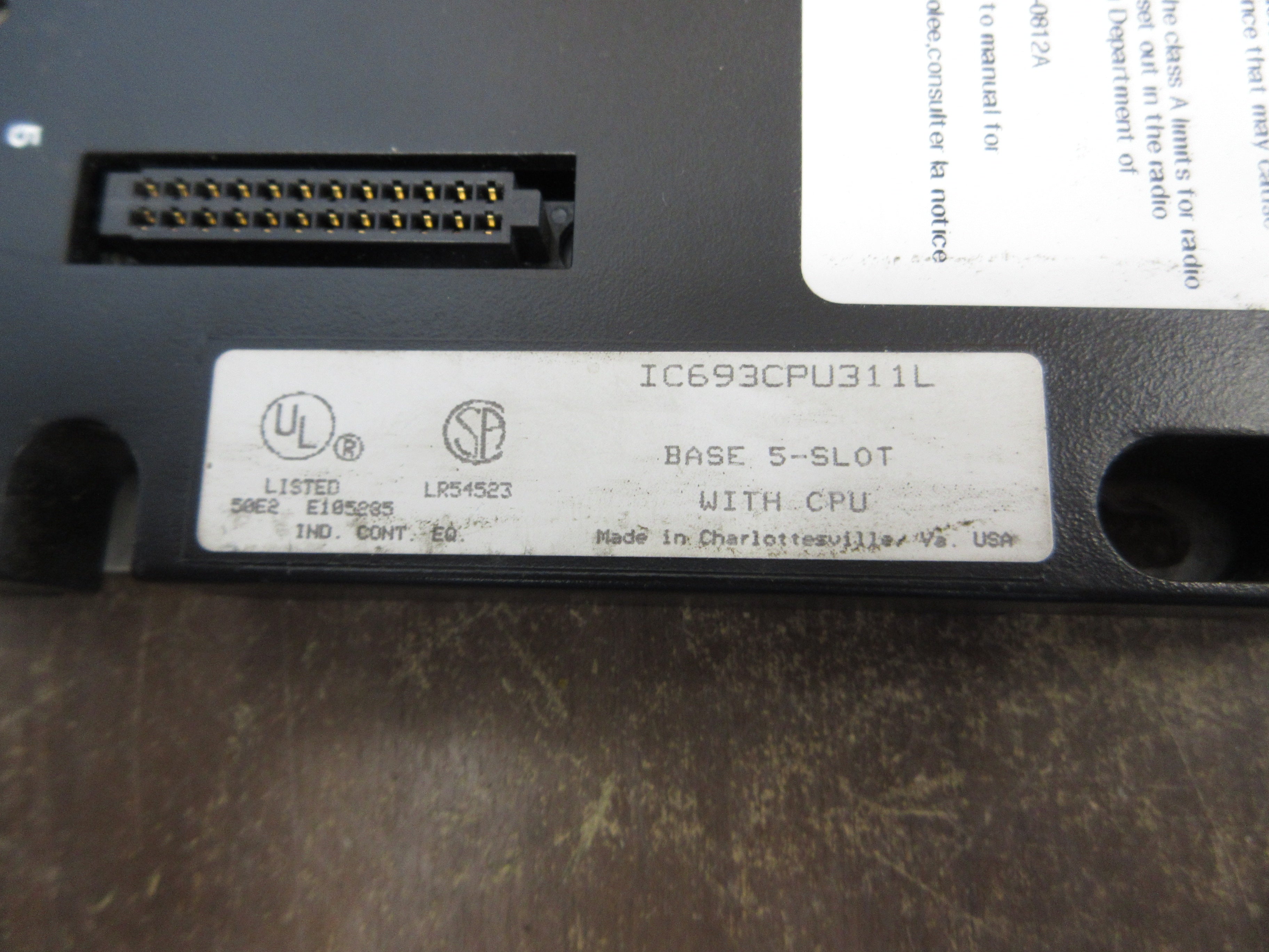 GE Fanuc 5-Slot Base w/ CPU IC693CPU311L Used