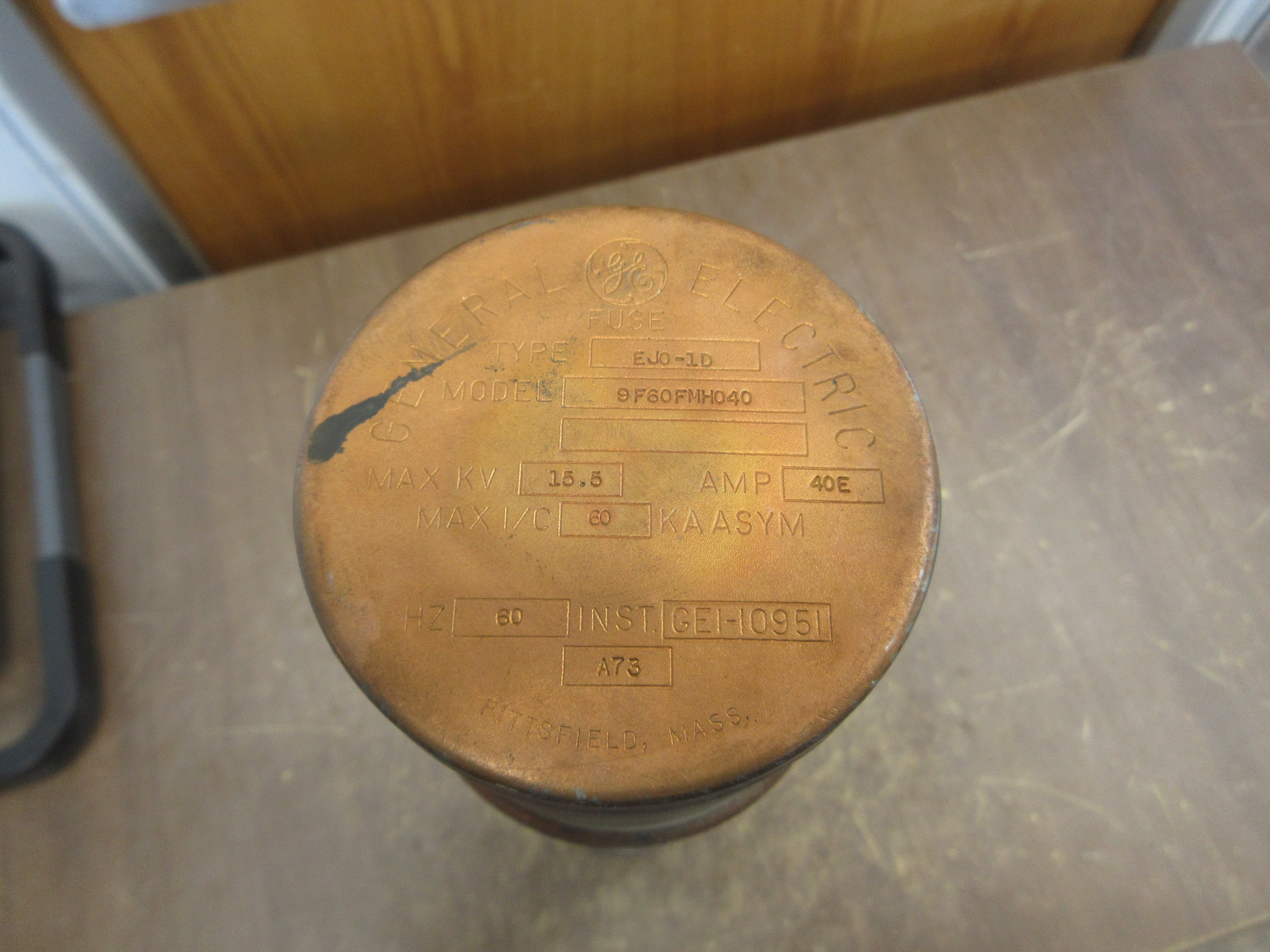GE Type EJ0-1D Fuse 9F60FMH040 40E 15.5kV 60Hz Used