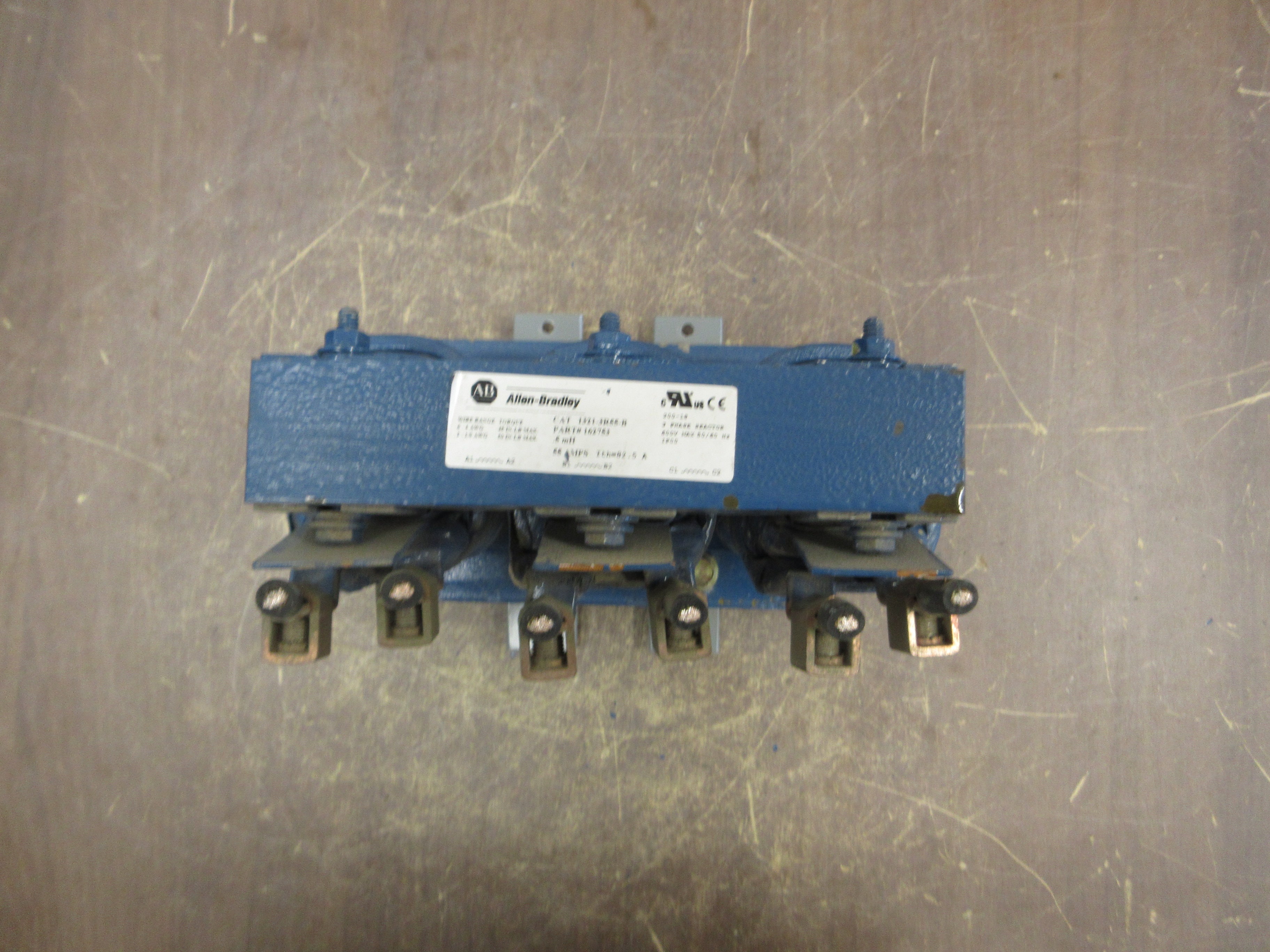 Allen-Bradley 1321-3R55-B Line Reactor 162753 0.5mH 55A 3Ph 600V 50/60Hz Used