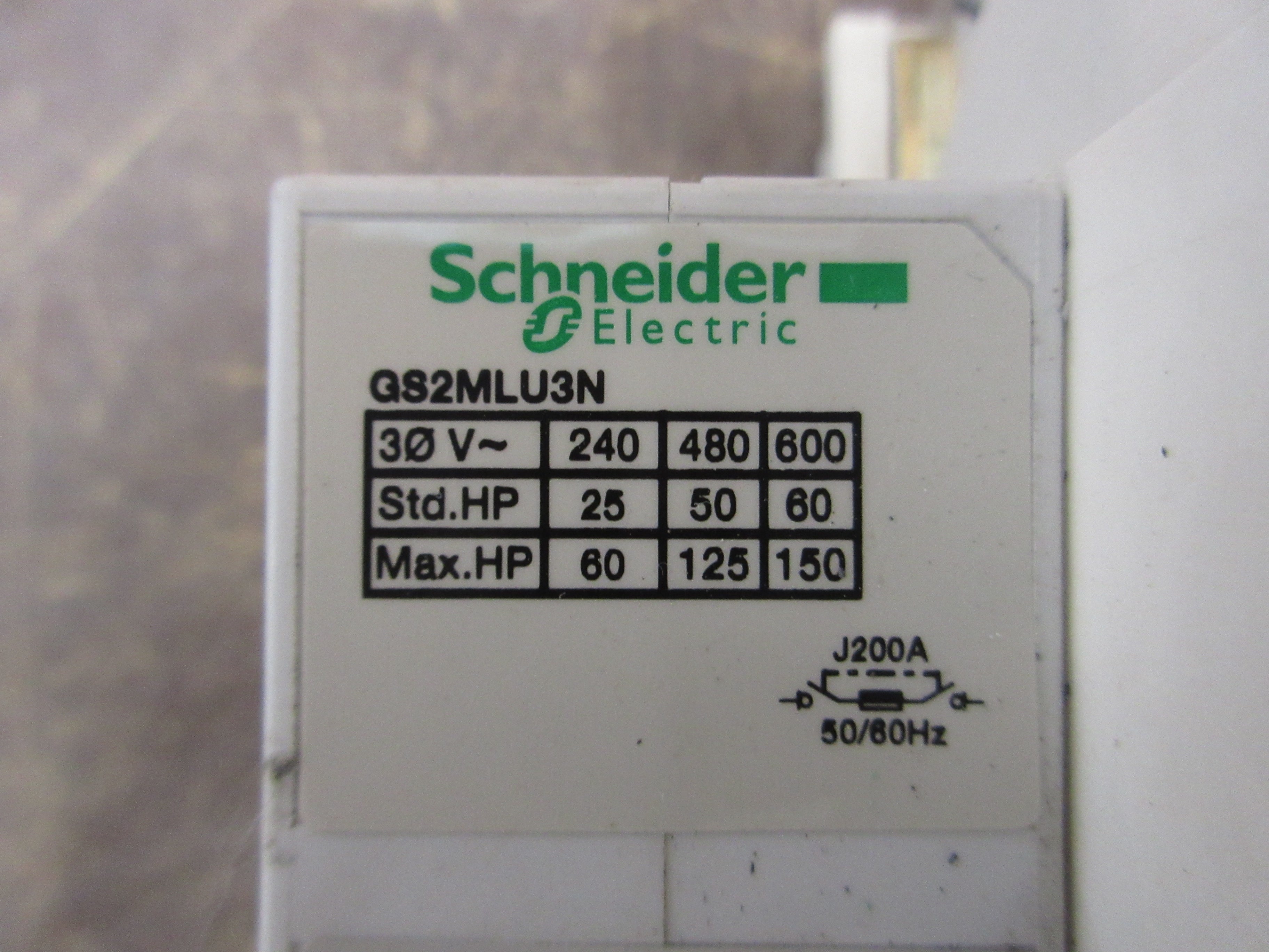 Schneider Electric Fusible Disconnect Switch GS2MLU3N 200A 600V 50/60Hz 3Ph Used