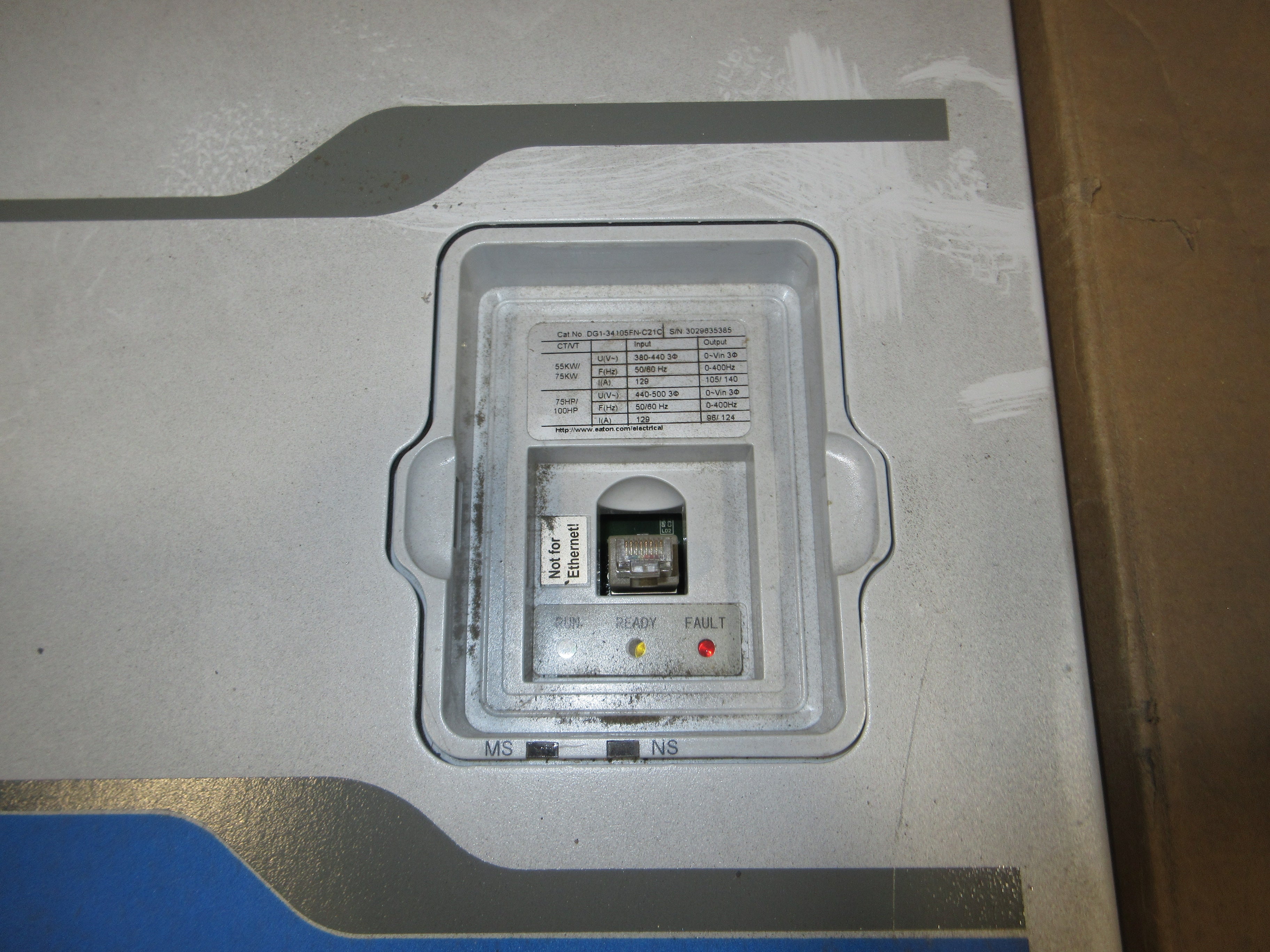 Eaton PowerXL DG1 AC Drive DG1-34105FN-C21C 100HP 3Ph *No Keypad* Used