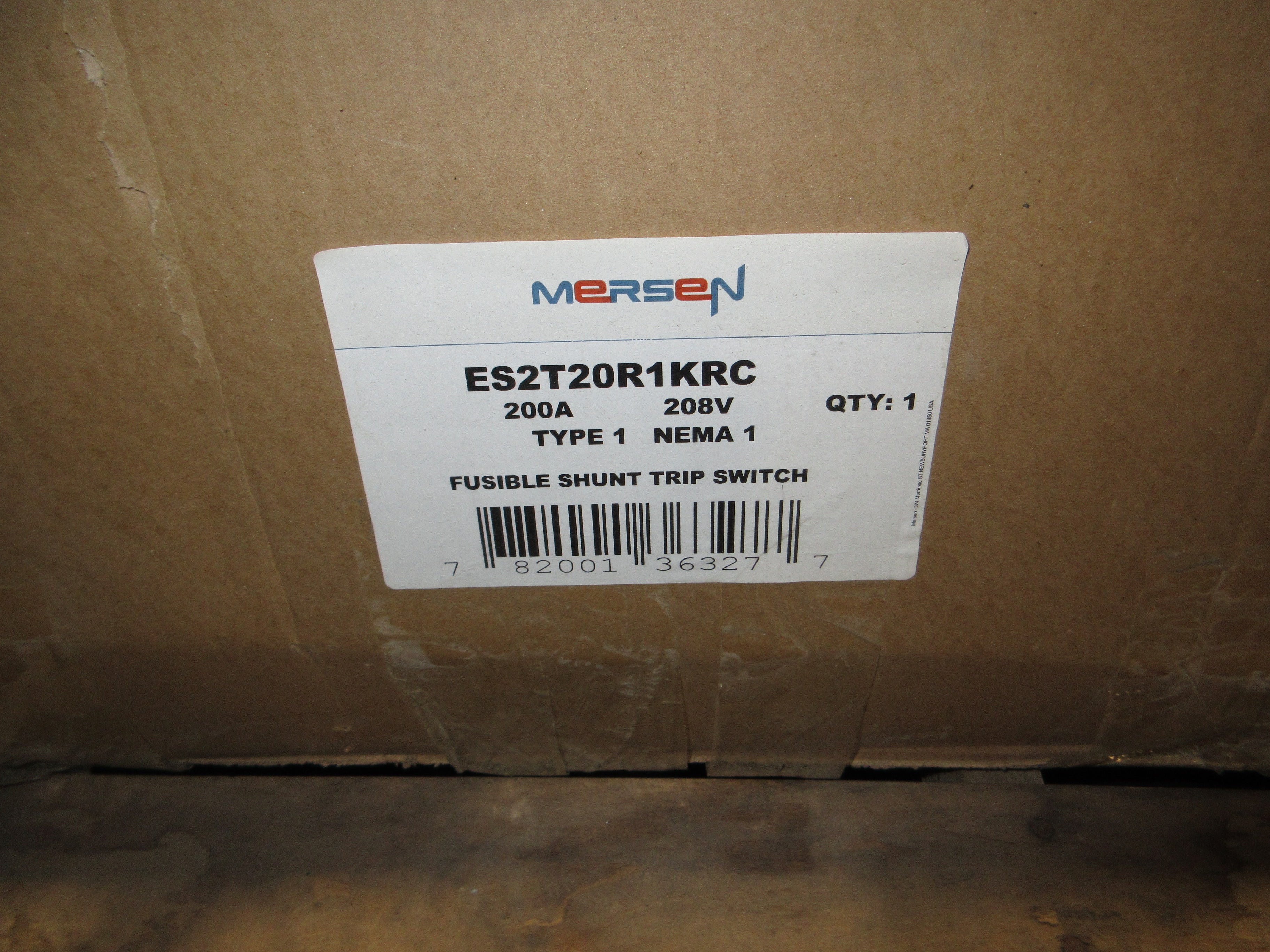 Mersen Fusible Shunt Trip Switch ES2T20R1KRC 200A 208V Nemal Enclosure
