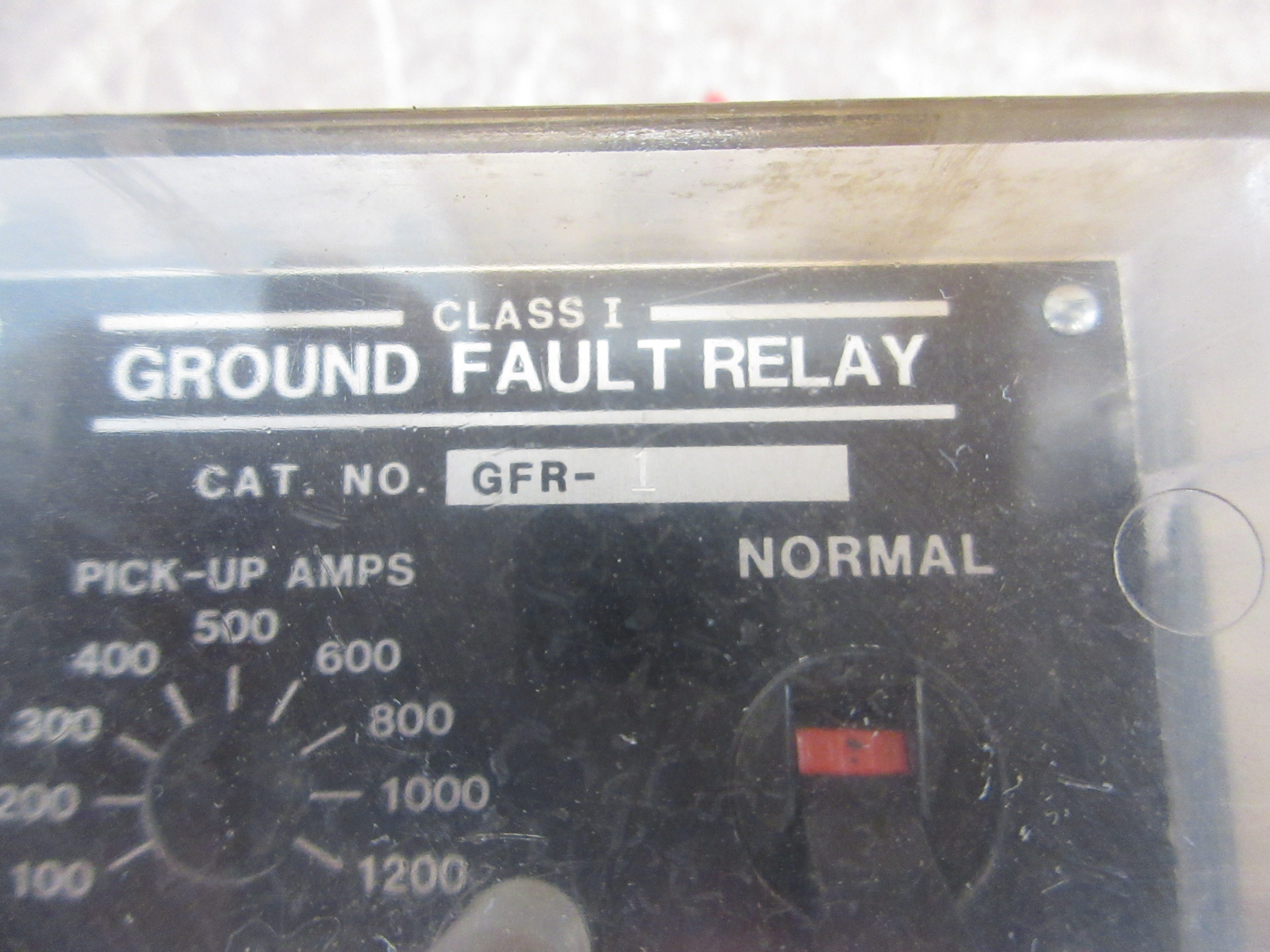 Boltswitch Ground Fault Relay GFR-1 Pick-Up: 100-1200A Delay: 0-0.9 Sec Used