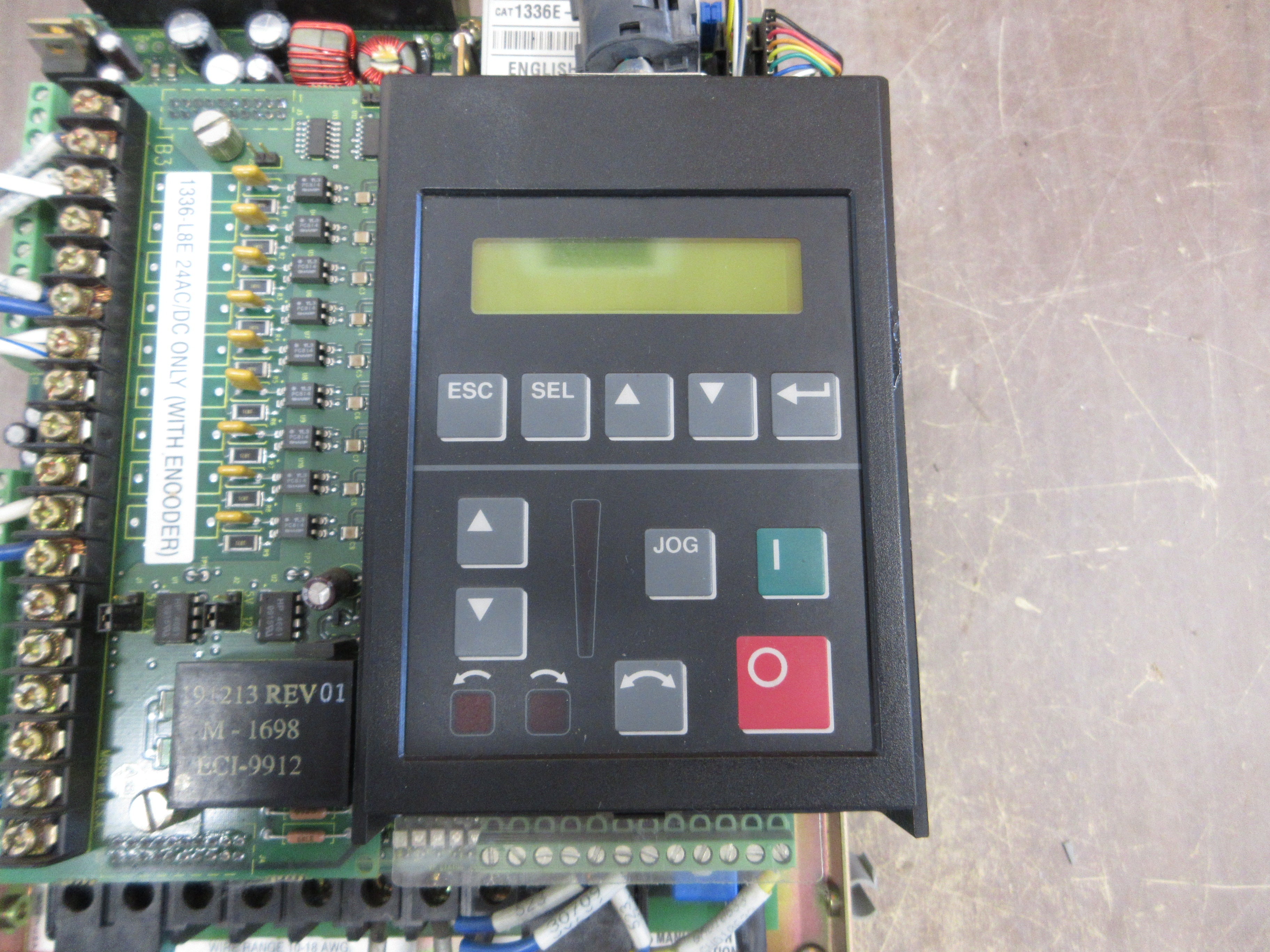 Allen-Bradley AC Drive 1336E-BRF10-AN-EN-L8E Ser. D 1HP w/ Keypad *Open Chassis*