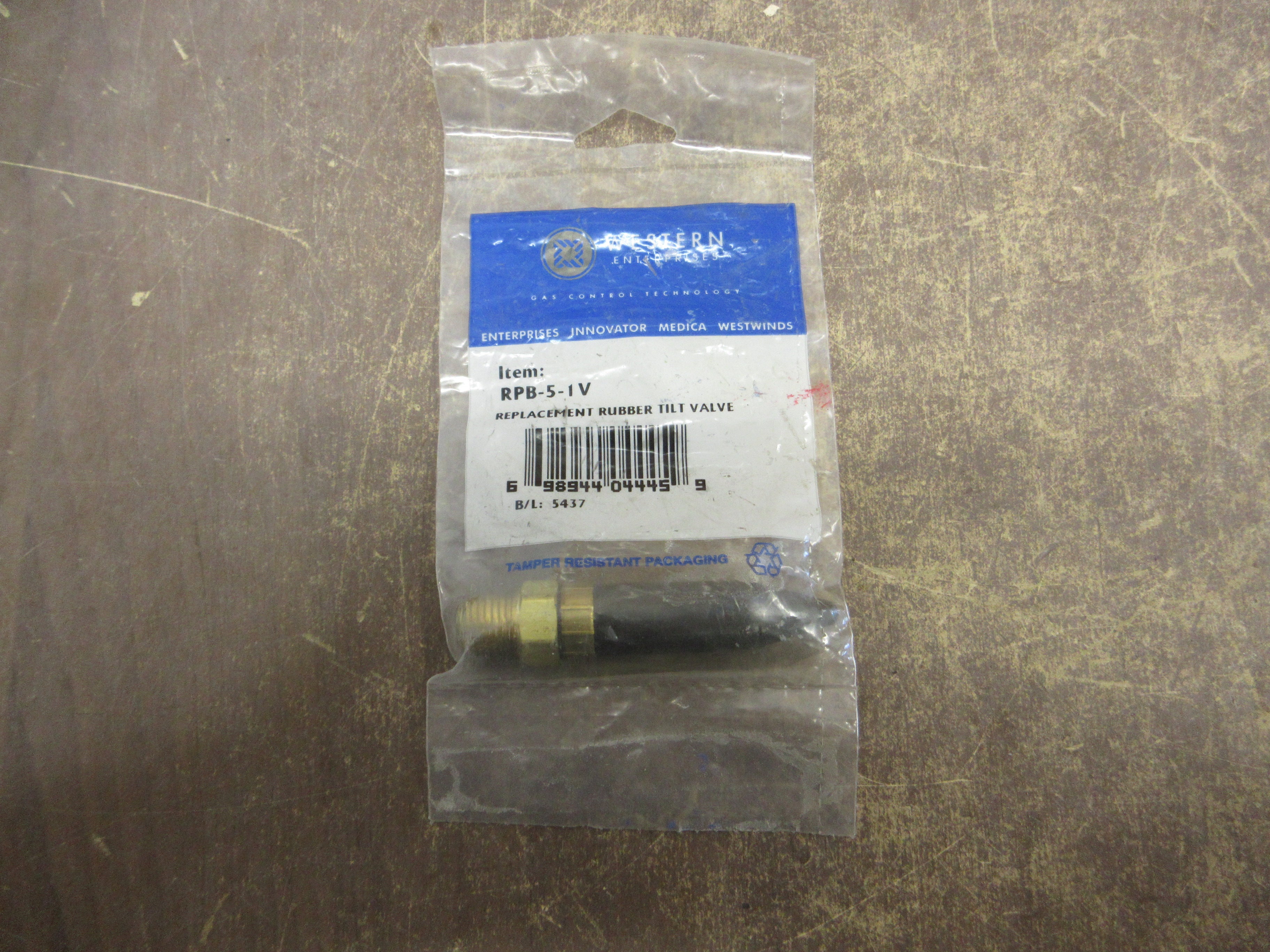 Western Enterprises Replacement Rubber Tilt Valve RPB-5-1V *No Box* New Surplus