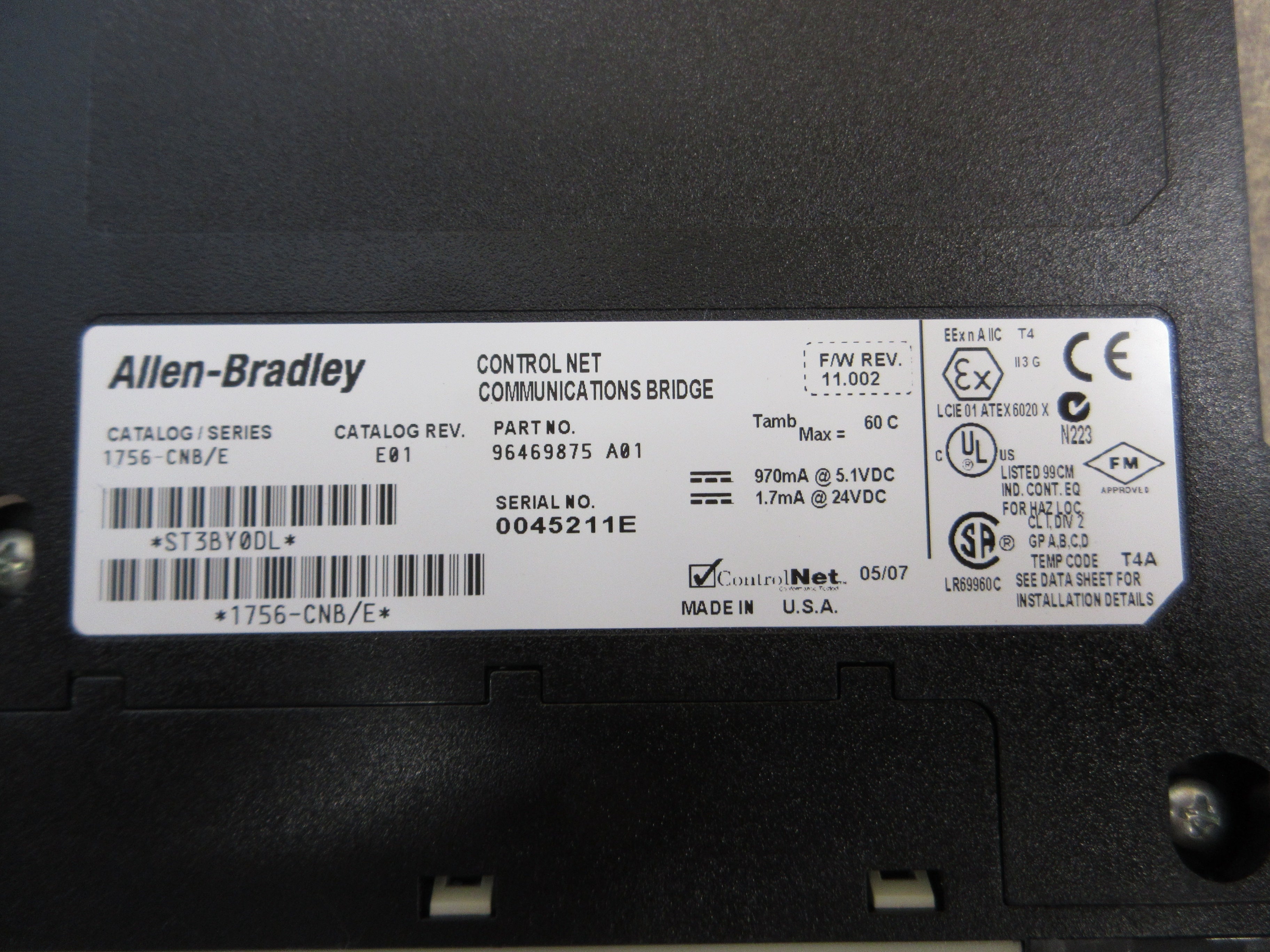 Allen-Bradley ControlLogix Control Net Comm. Bridge Module 1756-CNB/E Rev. E01