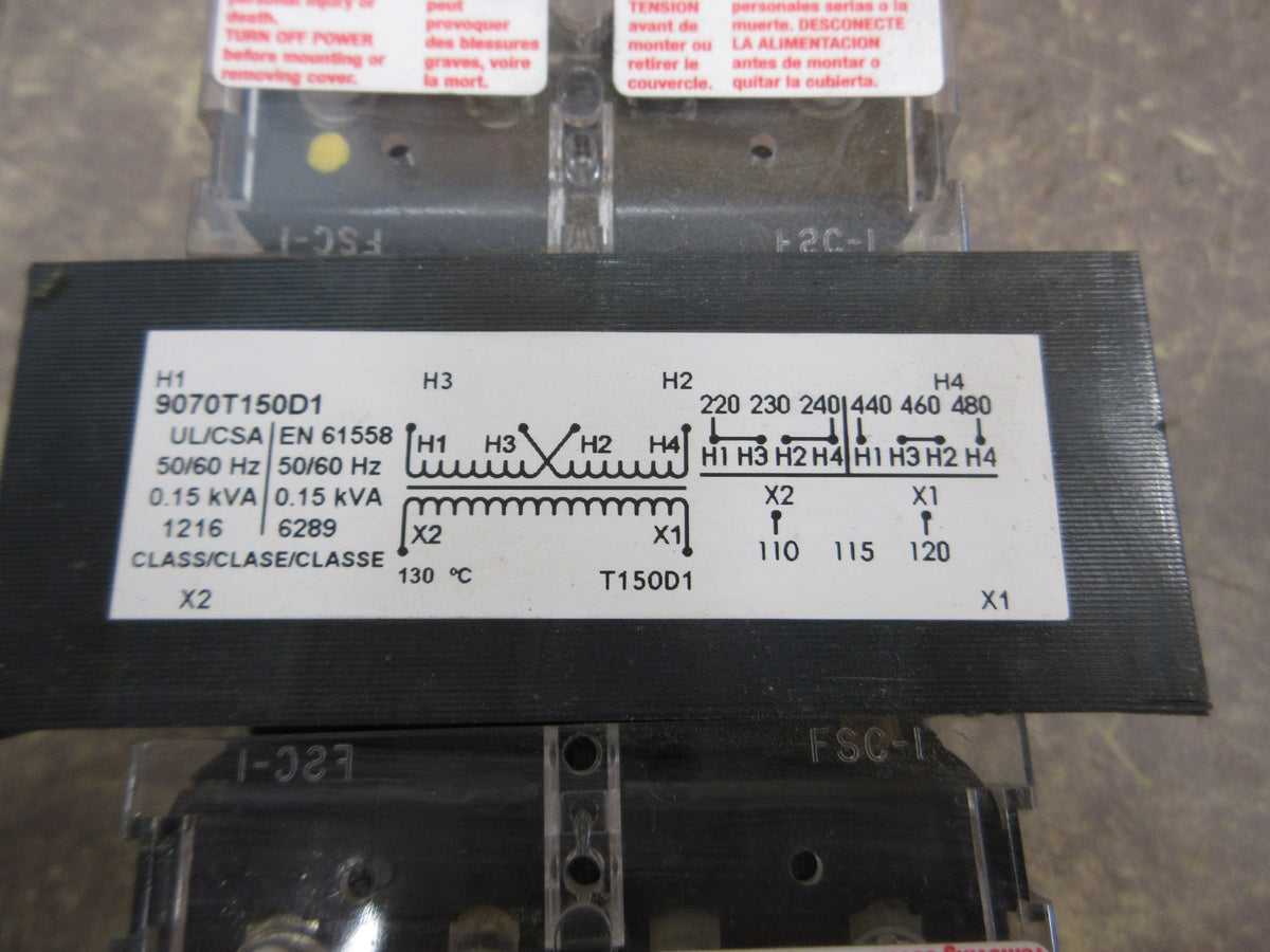 Square D Transformer 9070T150D1 0.15KVA Pri: 240/480V Sec: 120V 50/60Hz Used