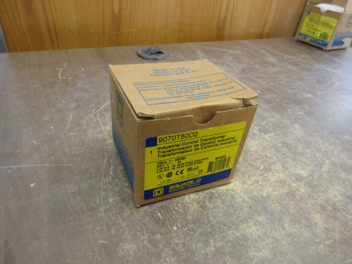 Square D Control Transformer 9070T50D2 0.05kVA Pri: 240/480V Sec: 24V 1Ph