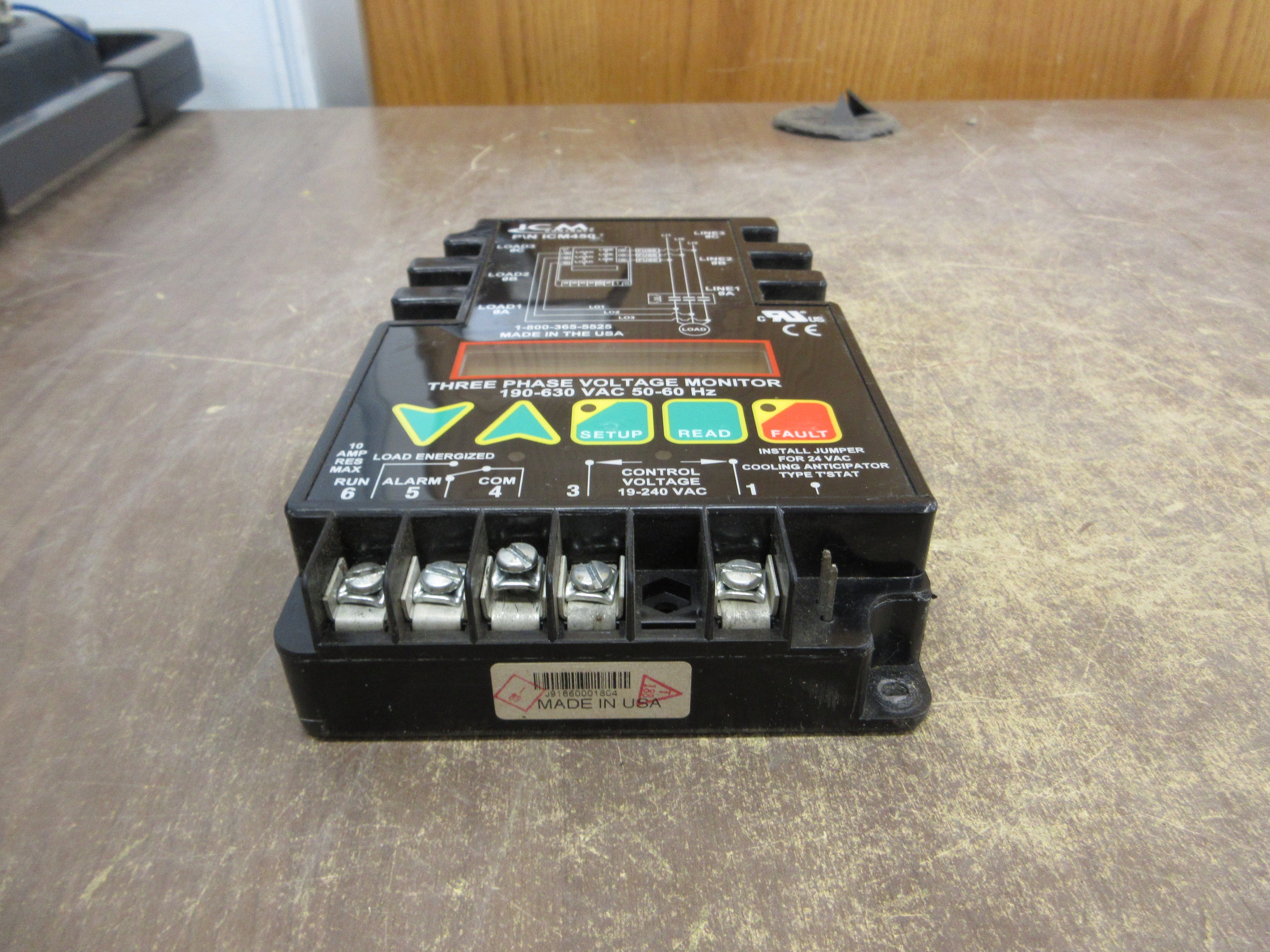 ICM Controls Three Phase Voltage Monitor ICM450 190-630V 50-60Hz Used