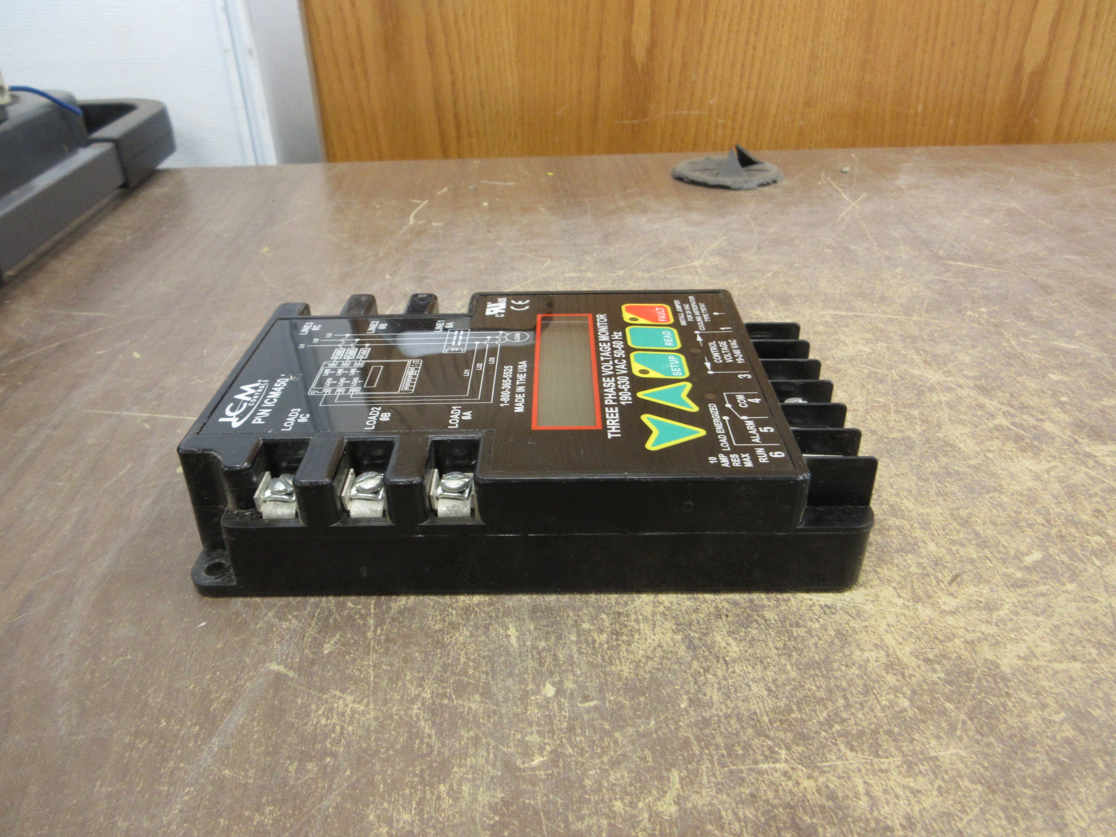 ICM Controls Three Phase Voltage Monitor ICM450 190-630V 50-60Hz Used