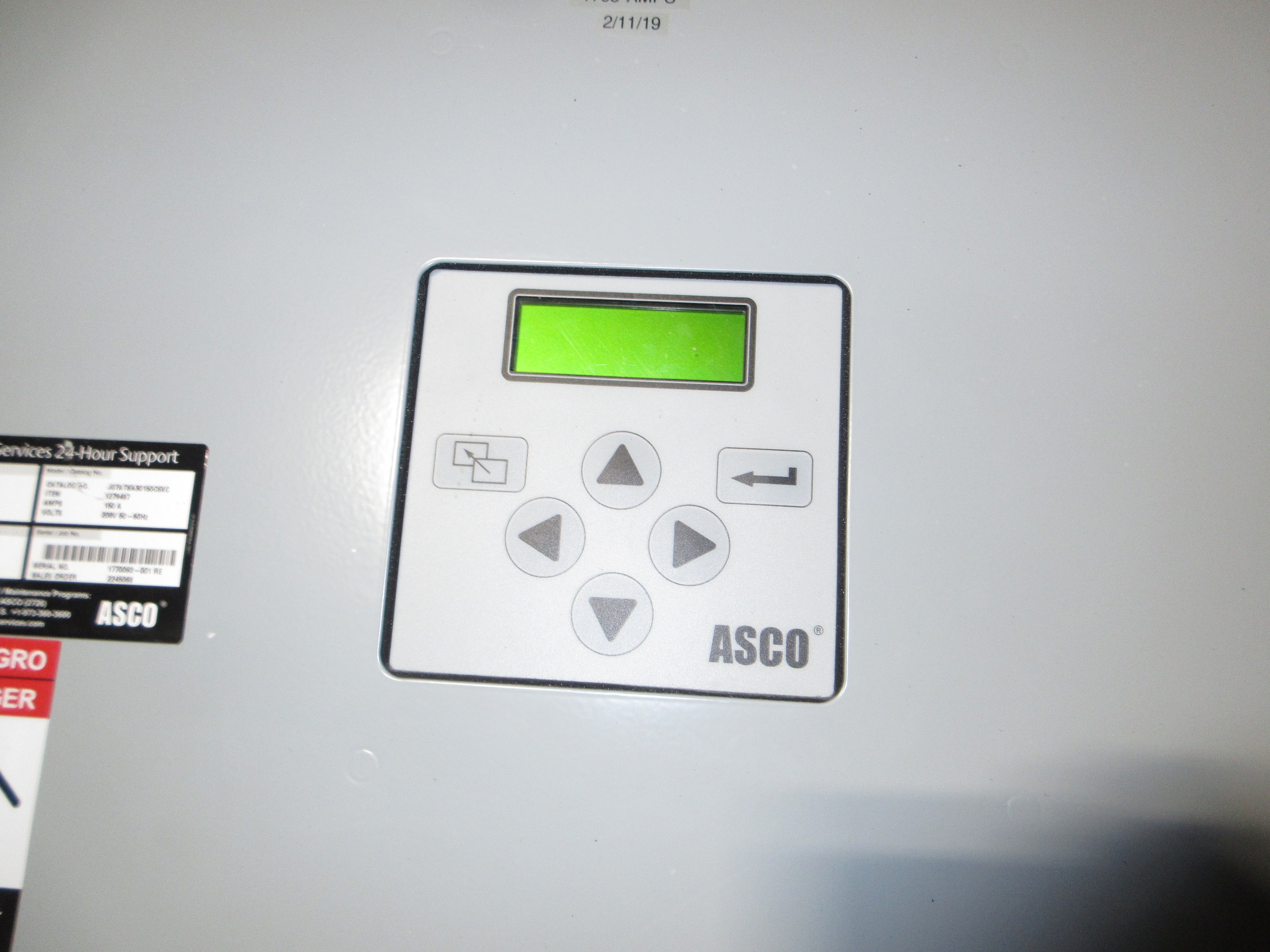 Asco 7000 Series Automatic Transfer Switch J07ATSA30150C5XC 150A 208V 3Ph Used
