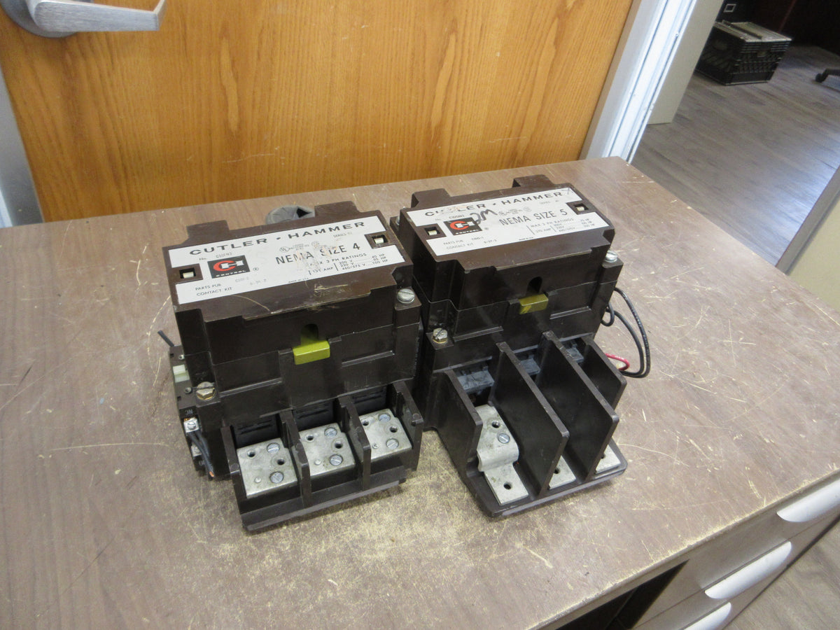 Cutler-Hammer 2-Speed Contactor C10FN3 / C10GN3 Size 4 / Size 5 480V Coil Used
