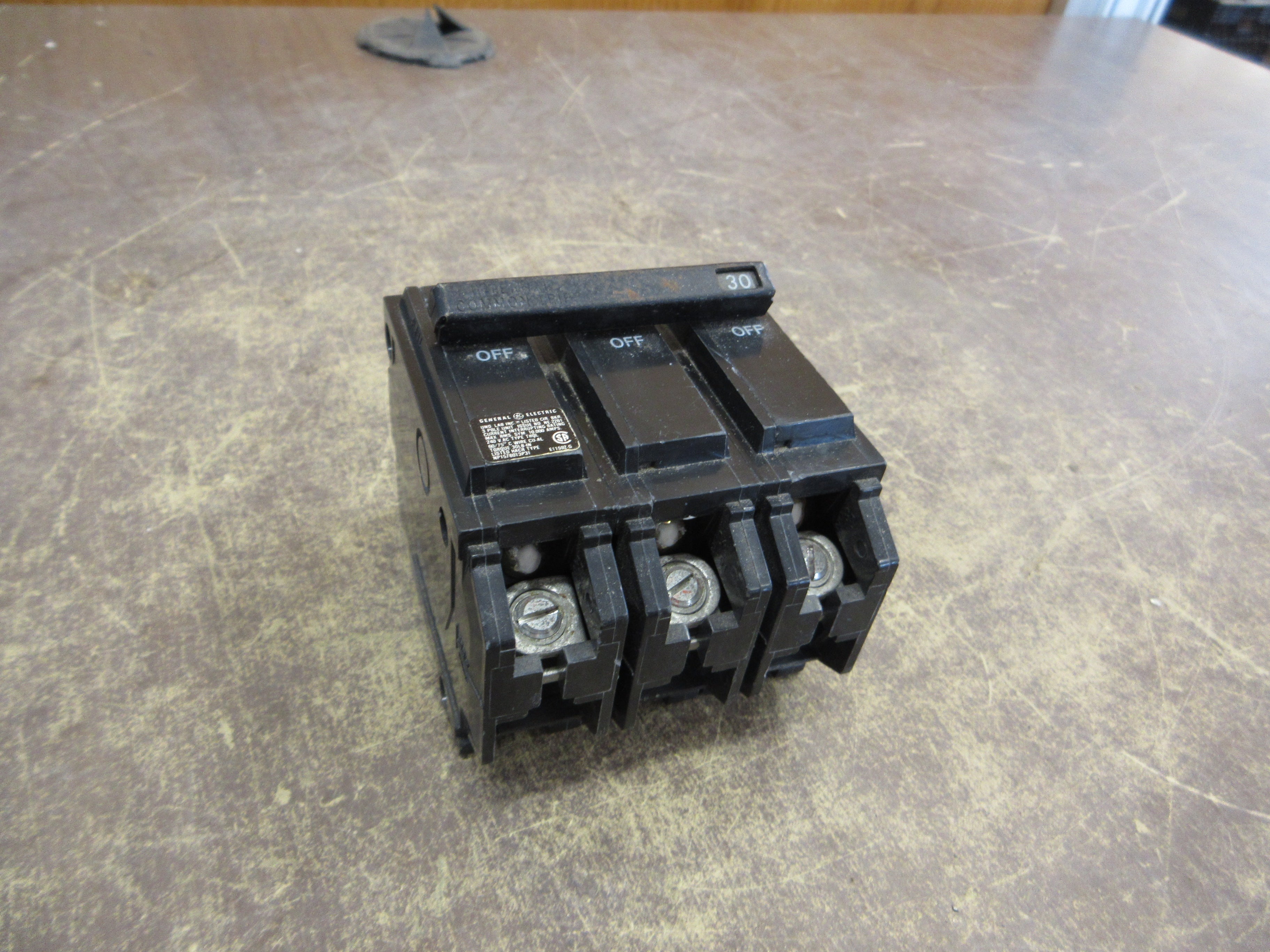 GE Clip-On Circuit Breaker THQL32030 30A 240V 3P Used