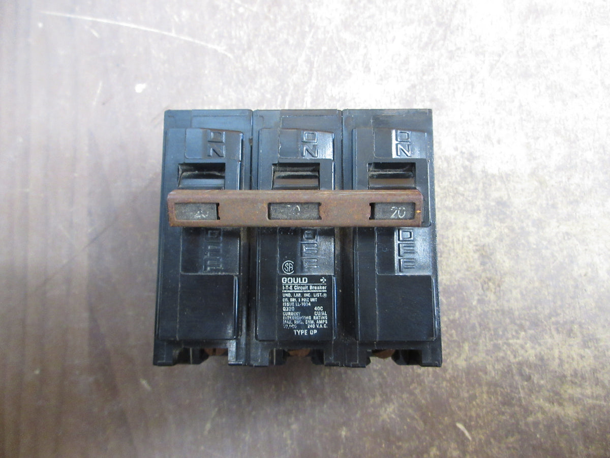 Gould ITE Clip-On Circuit Breaker Q320 20A 240V 3P Used
