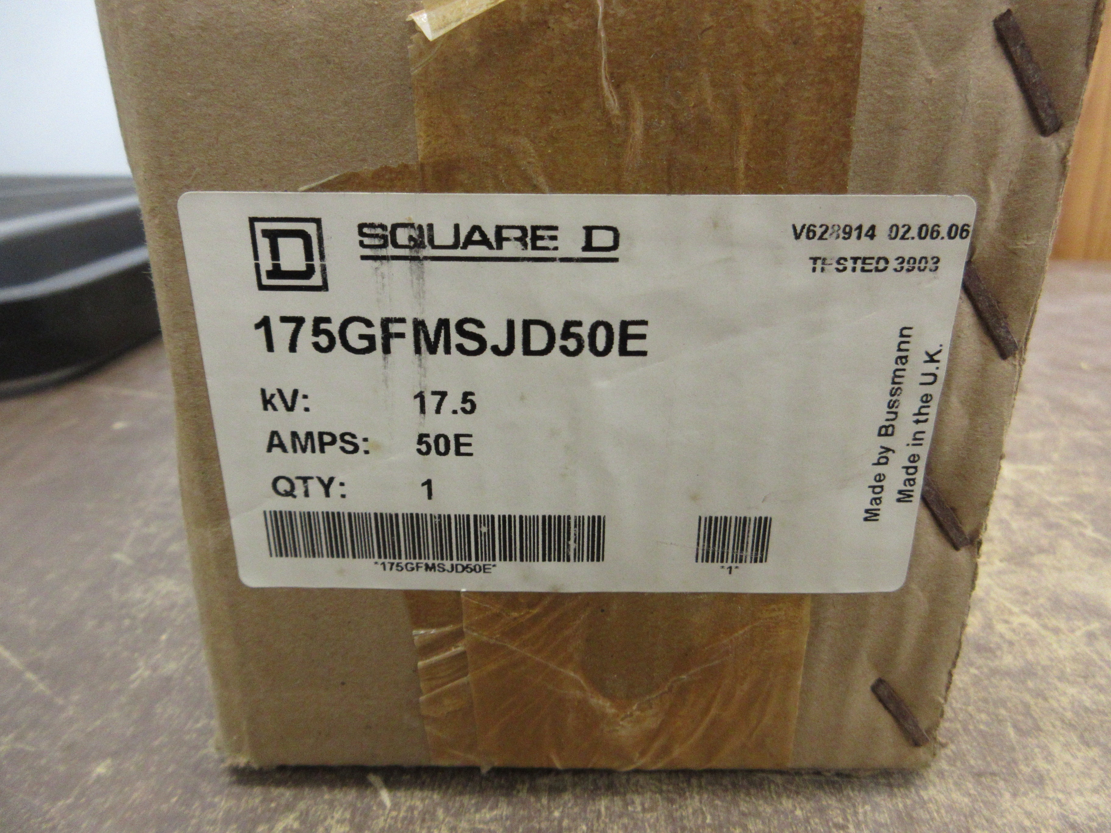 Square D Fuse 175GFMSJD50E 17.5kV 50E New Surplus
