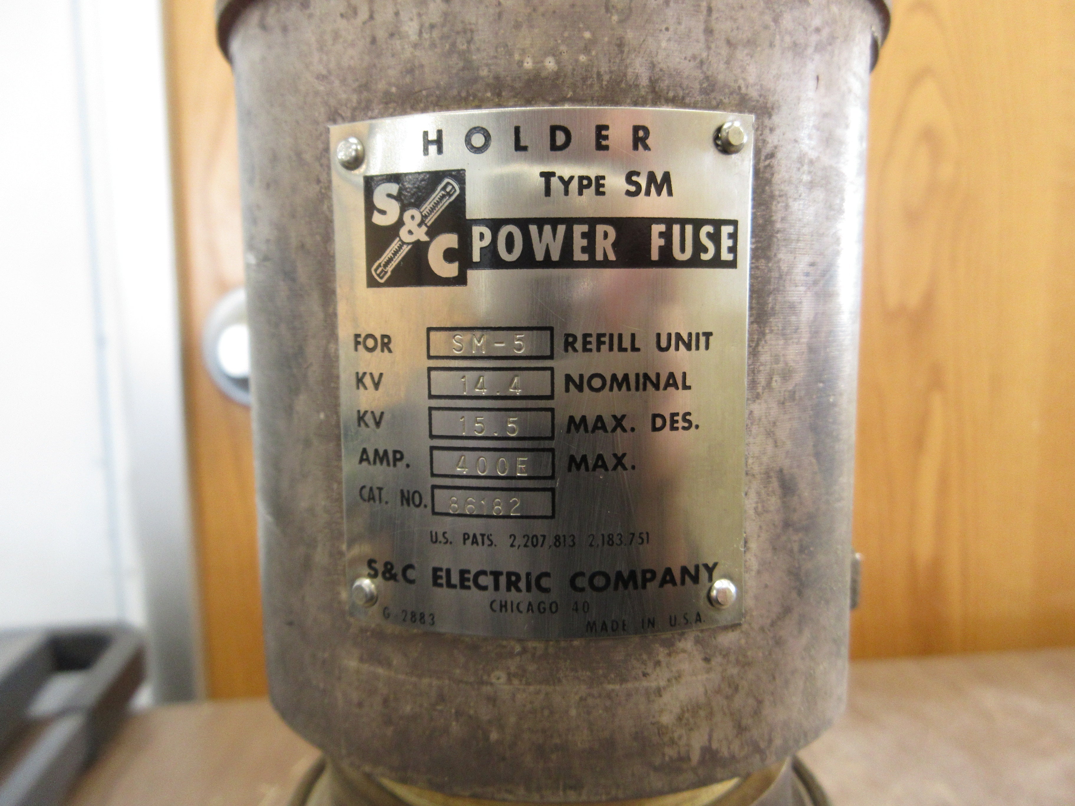 S&C SM-5 Medium Voltage Fuse 86182 400E Max 14.4kV 100E Refill Used
