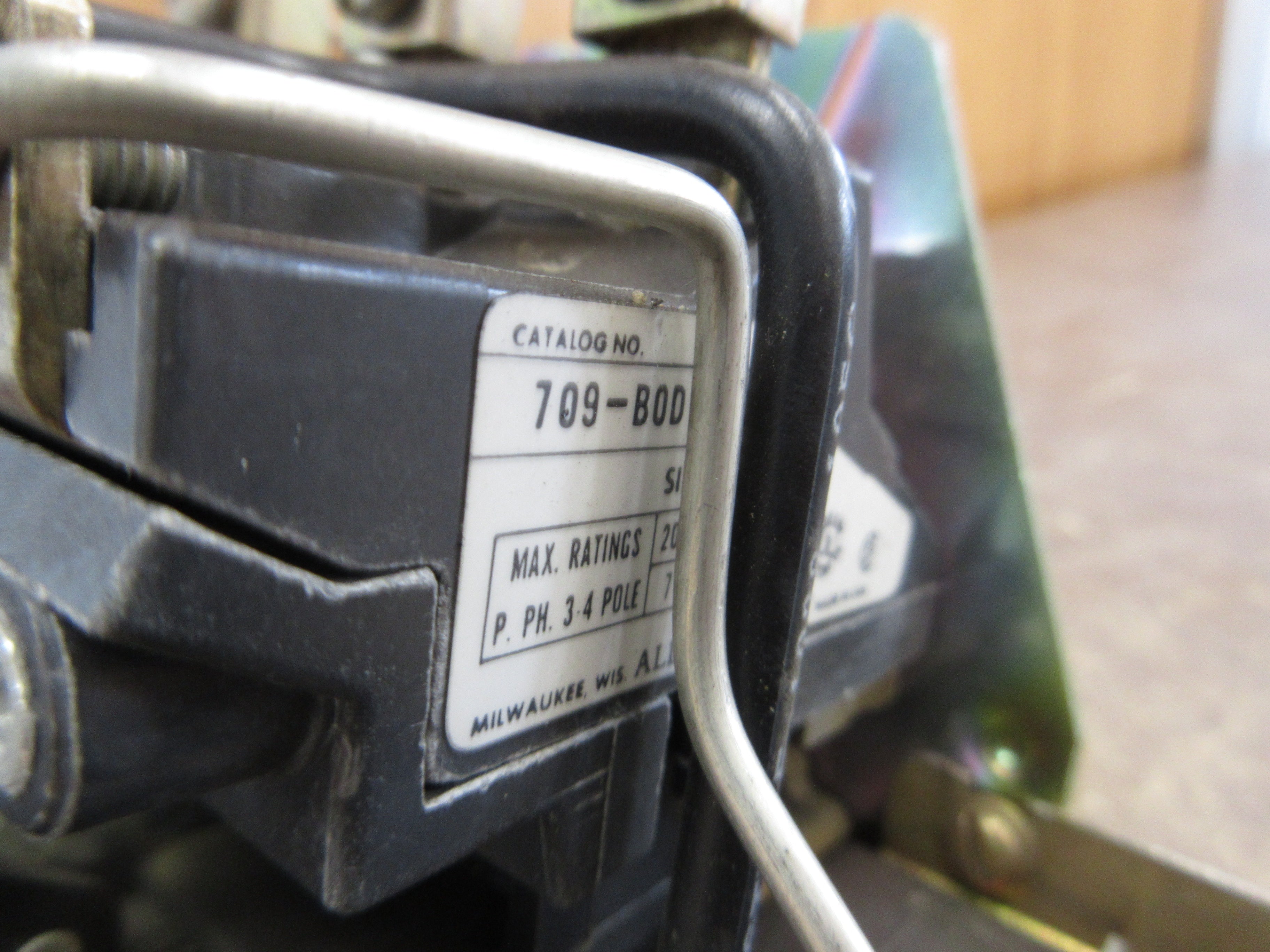 Allen-Bradley Size 1 Starter 709-BOD103 Ser. K 120V Coil Used