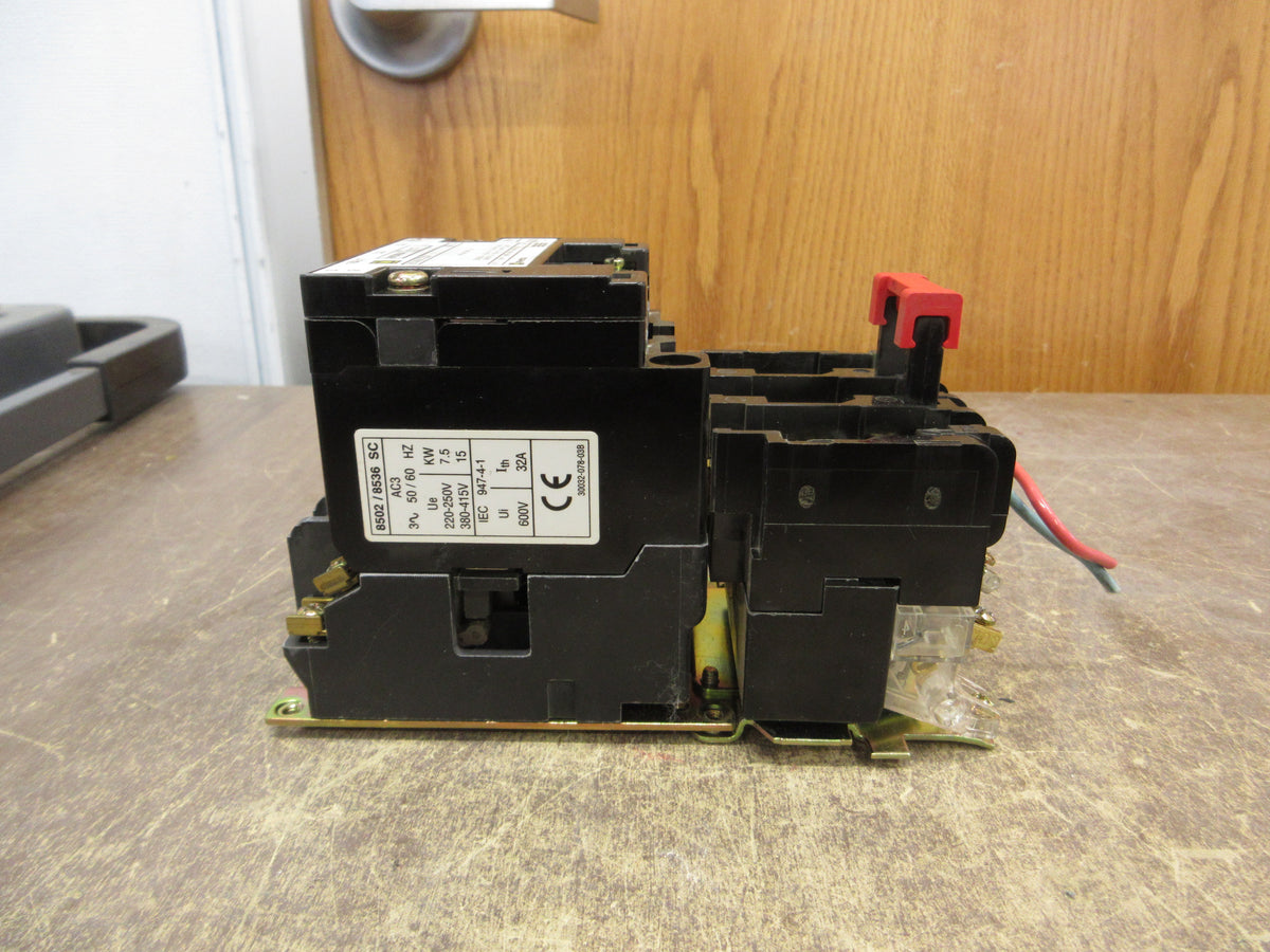 Square D Size 1 Starter 8536SCO3S Ser. A 120V Coil 600V Used