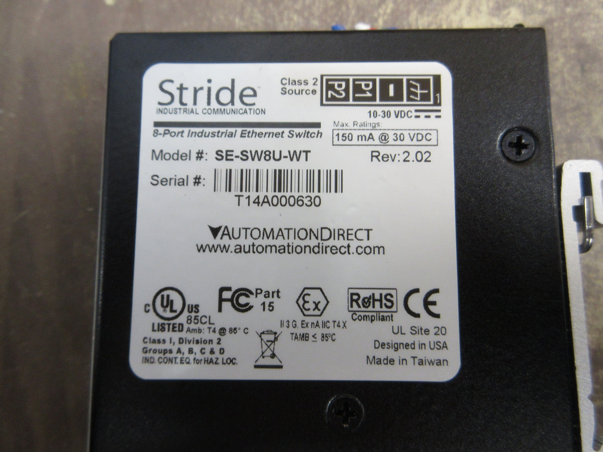 Automation Direct Stride Industrial Ethernet Switch SE-SW8U-WT Rev. 2.02 8-Port