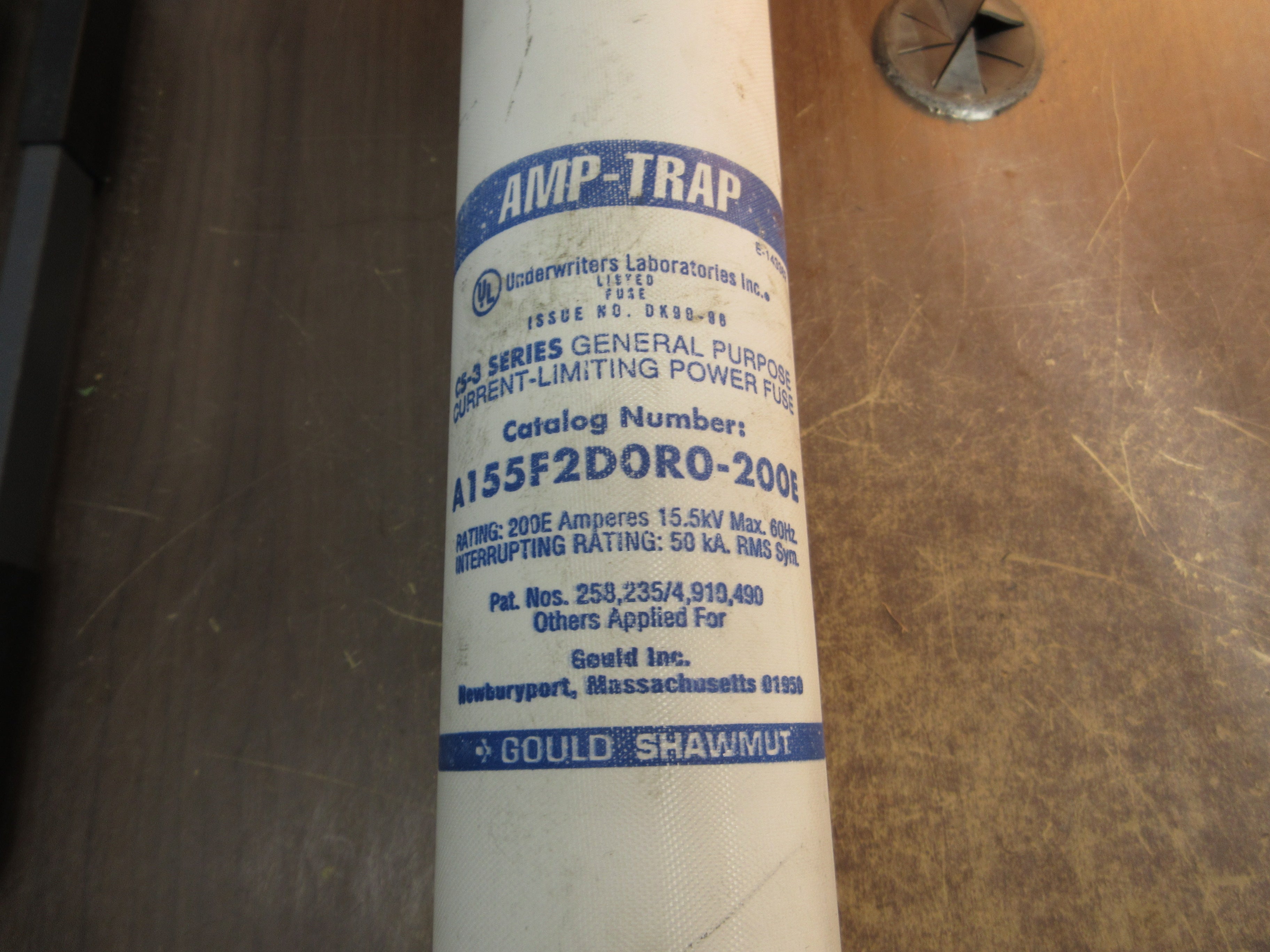 Gould Shawmut Amp-Trap CS-3 Series Fuse A155F2D0R0-200E 15.5kV 200E 60Hz Used