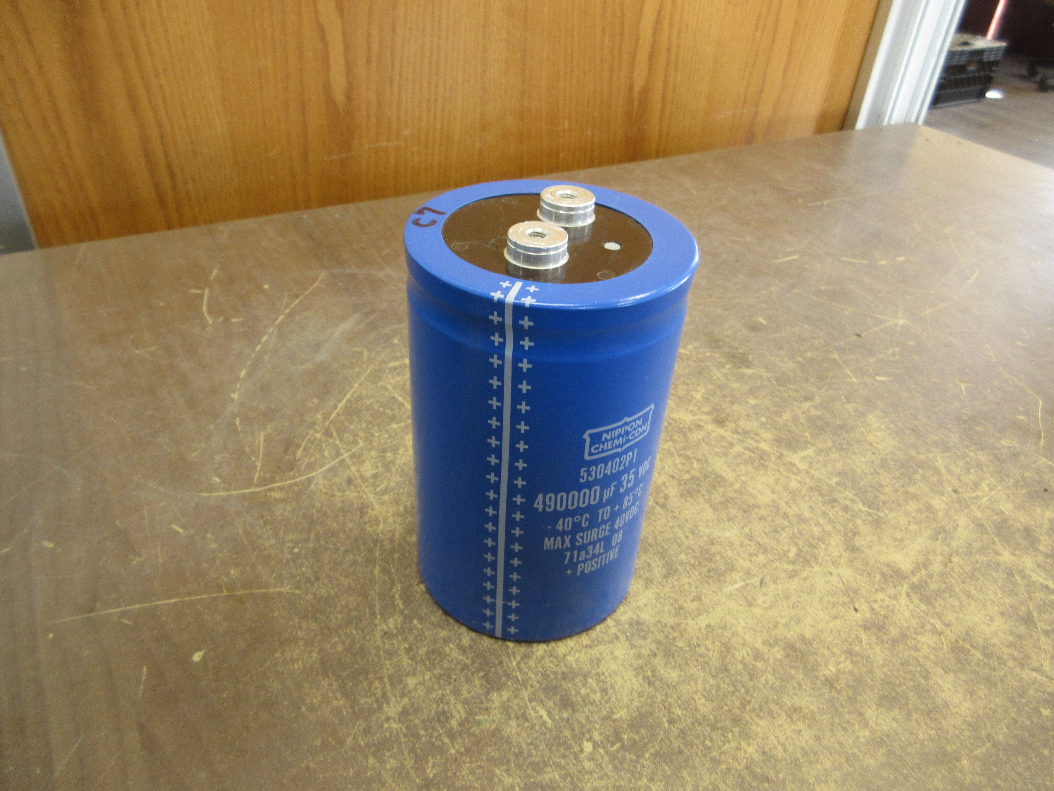 Nippon Chemi-Con Capacitor 530402P1 490,000uF 35VDC Used