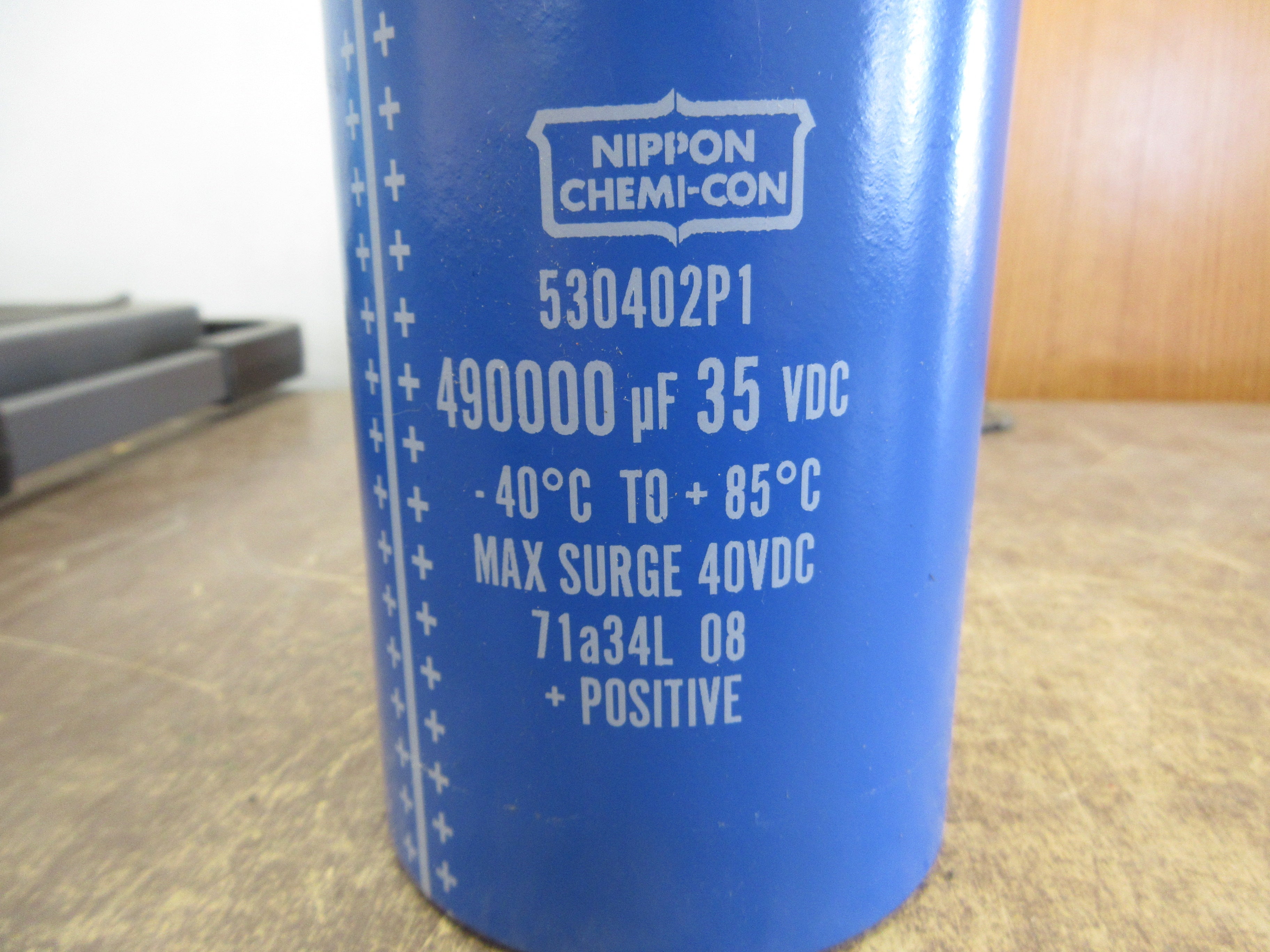 Nippon Chemi-Con Capacitor 530402P1 490,000uF 35VDC Used