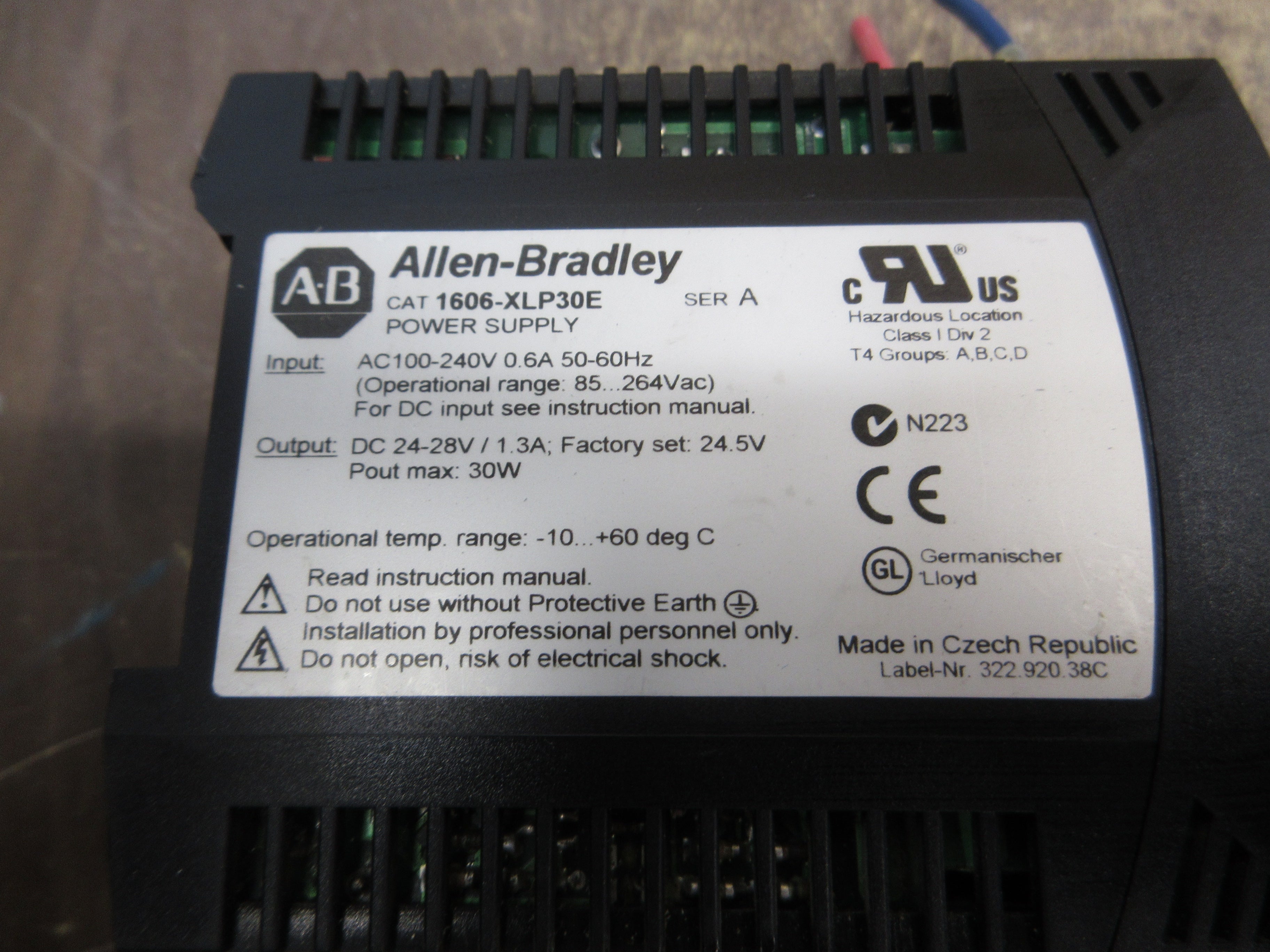 Allen-Bradley Power Supply 1606-XLP30E Ser. A 30W Used