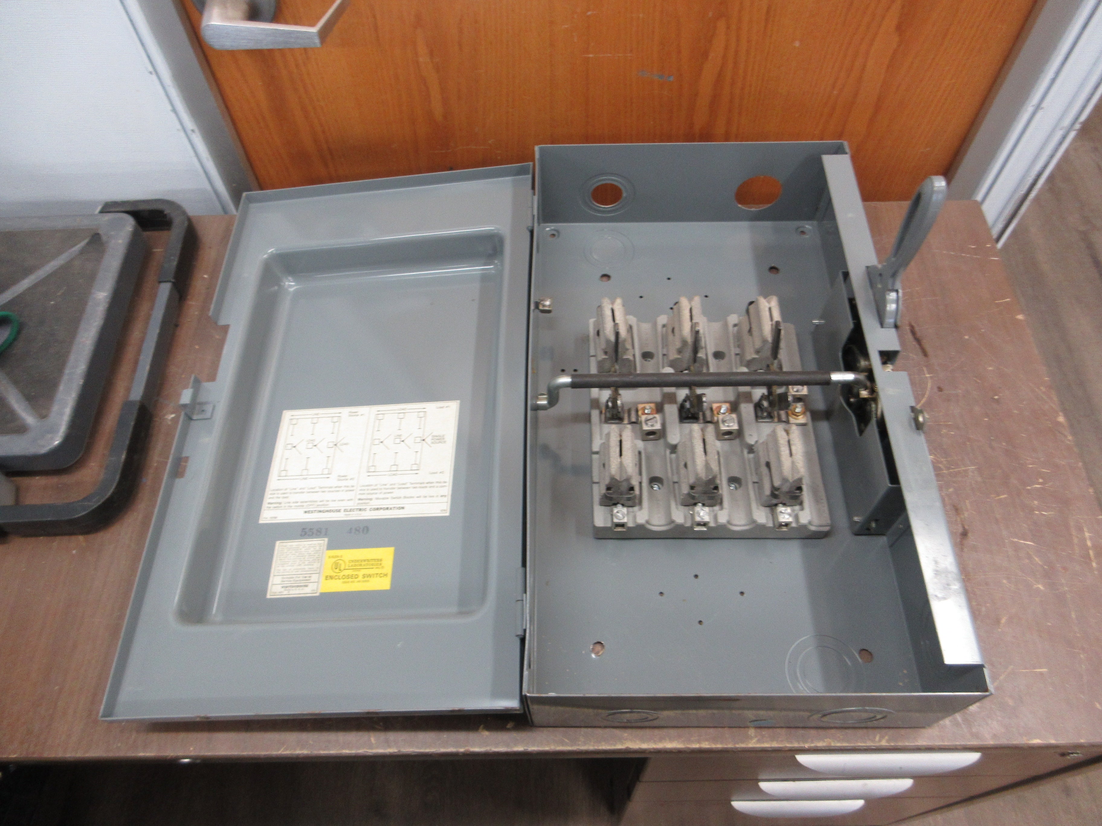 Westinghouse Non-Fusible Safety Switch / Disconnect XU362 60A 600V 3P Used