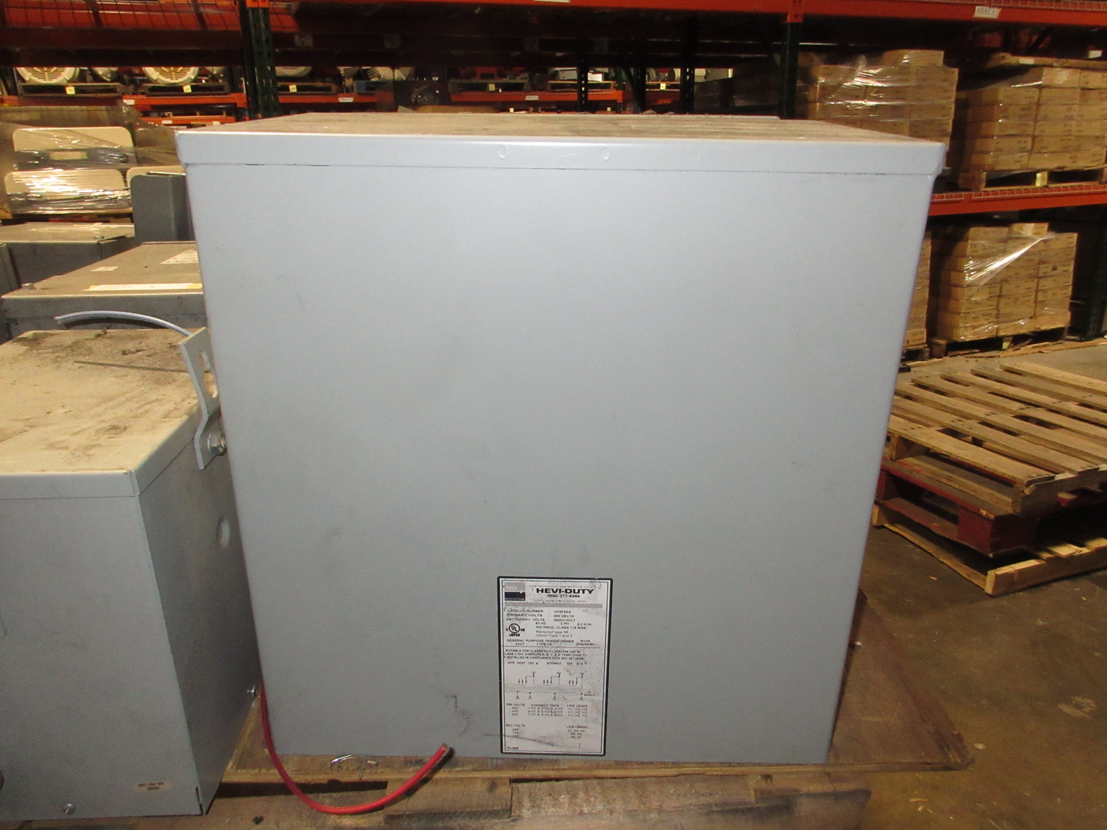 Hevi-Duty 3R Transformer HT5F9AS 9kVA Pri: 480V Sec: 240/120V 3Ph 60Hz Used