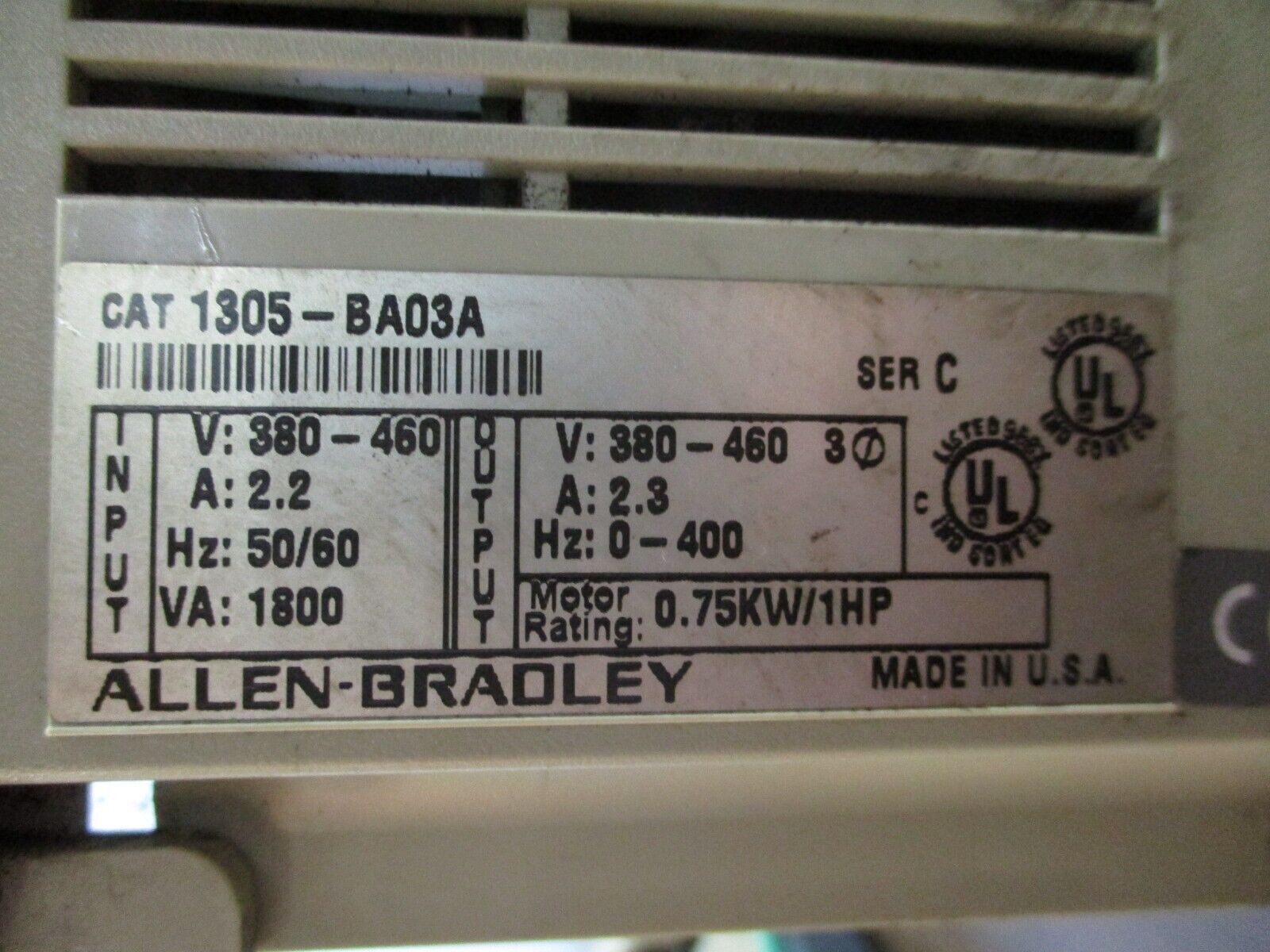 Allen-Bradley AC Drive 1305-BA03A *Broken Cover* Used