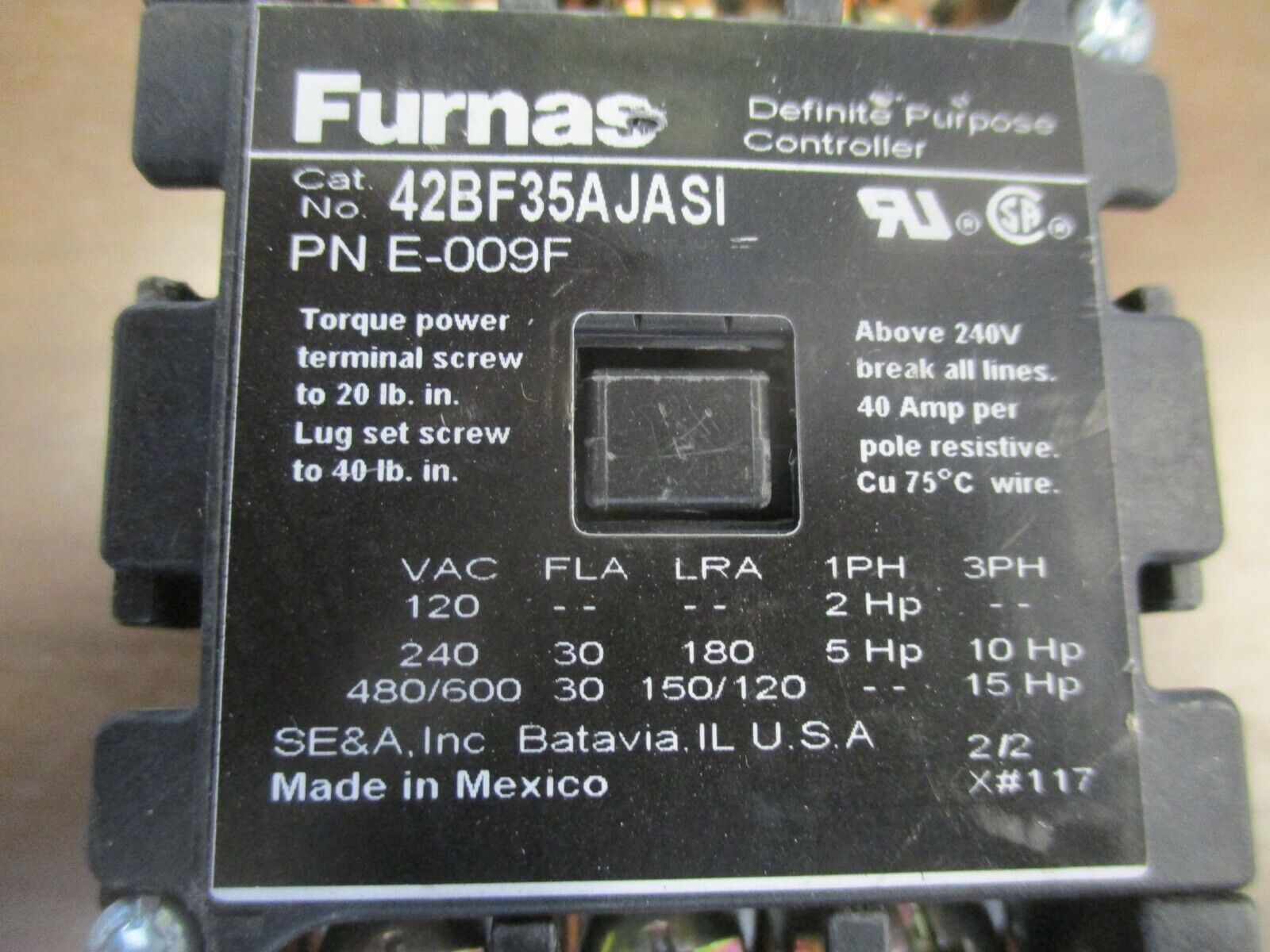 Furnas Contactor 42BF35AJASI 24V Coil 30A 600V Used